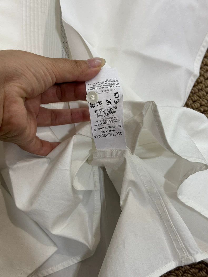 Dolce & Gabbana D&G Men's White Dress Shirt with Pleats Size US M / EU 48-50 / 2 - 5 Thumbnail