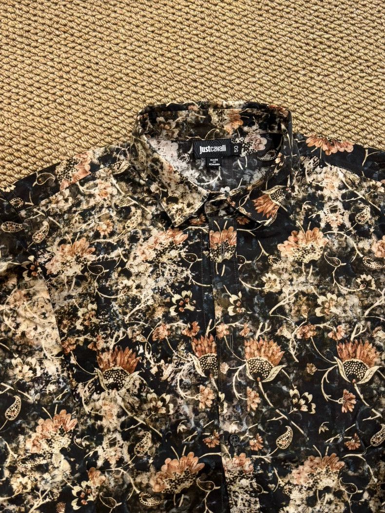 Just Cavalli Just Cavalli Black Floral Shirt Size 50 Size US L / EU 52-54 / 3 - 3 Thumbnail