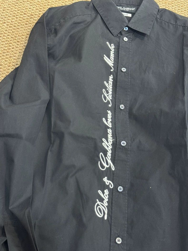 Dolce & Gabbana D&G Black Shirt with White Embroidery Design Size US M / EU 48-50 / 2 - 3 Thumbnail