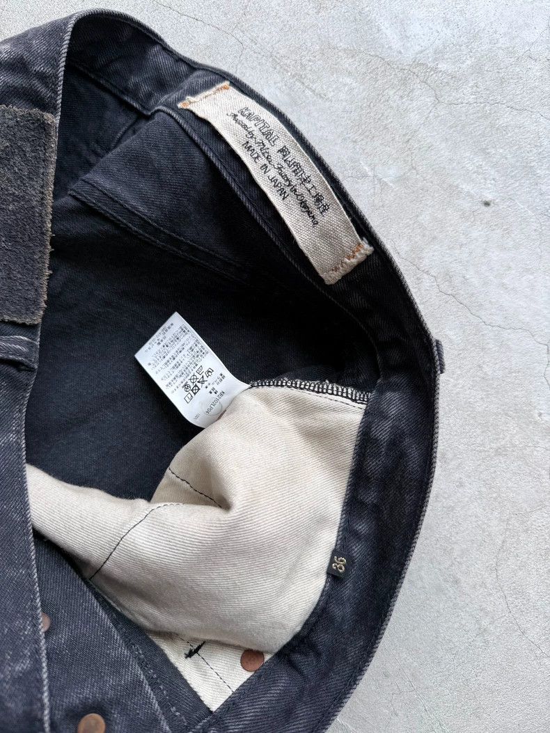 Kapital Black Wash Straight Leg Jeans with Gems