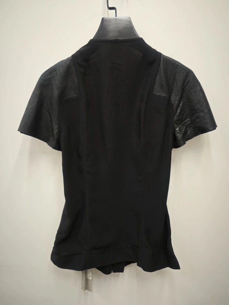 Rick Owens Black Zipped Top with Leather Sleeves Size US M / EU 48-50 / 2 - 4 Thumbnail