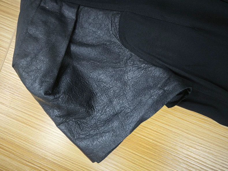 Rick Owens Black Zipped Top with Leather Sleeves Size US M / EU 48-50 / 2 - 5 Thumbnail