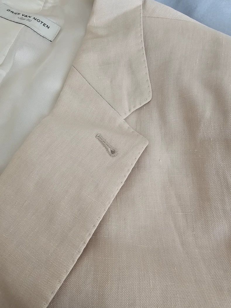 Dries Van Noten Dries Van Noten Light Pink Linen Blazer Size US L / EU 52-54 / 3 - 7 Thumbnail