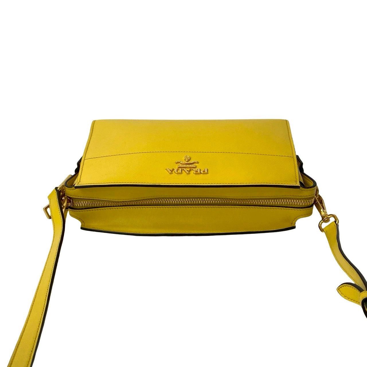 Prada Prada Shoulder Bag Yellow Leather Size ONE SIZE - 4 Thumbnail