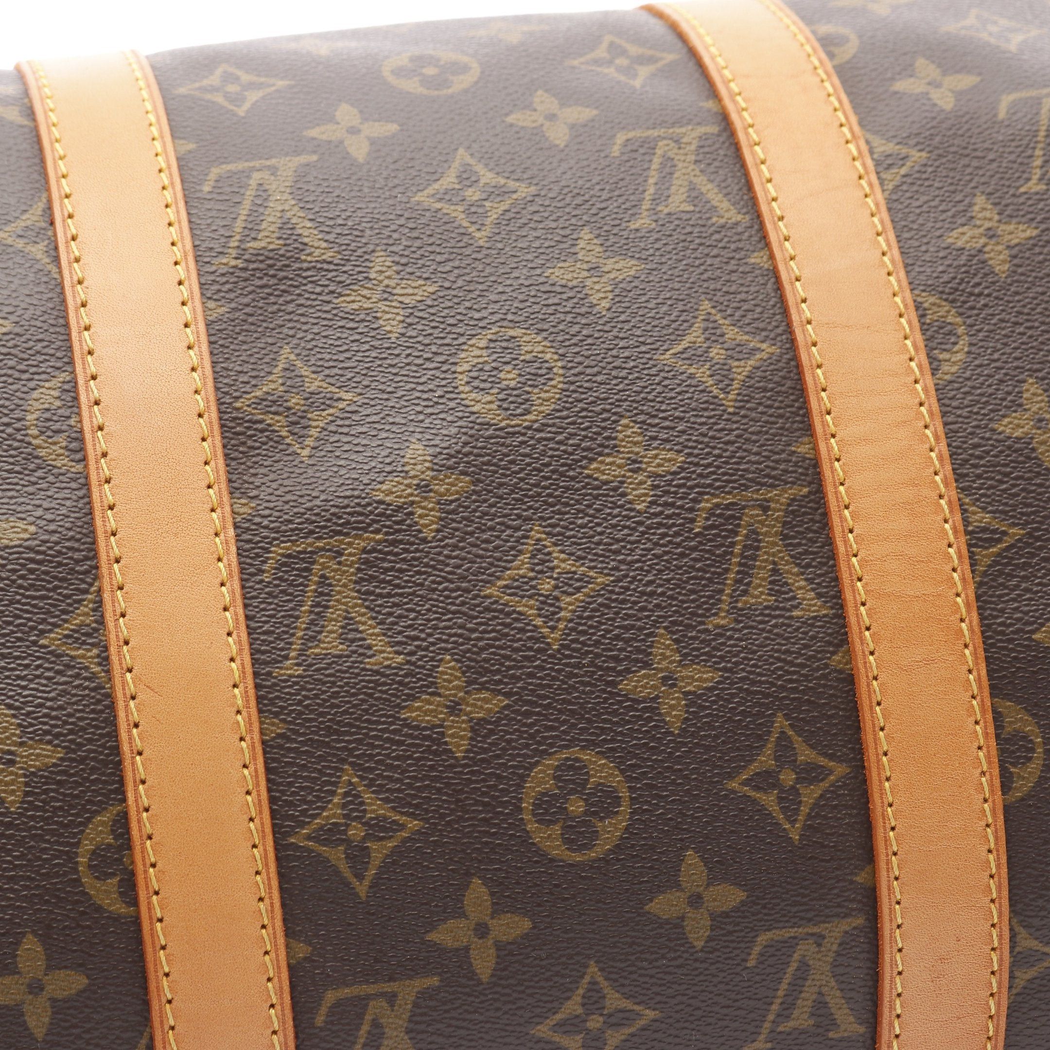 Louis Vuitton Louis Vuitton Keepall 50 Monogram Boston Bag Leather Brown Size ONE SIZE - 12 Thumbnail