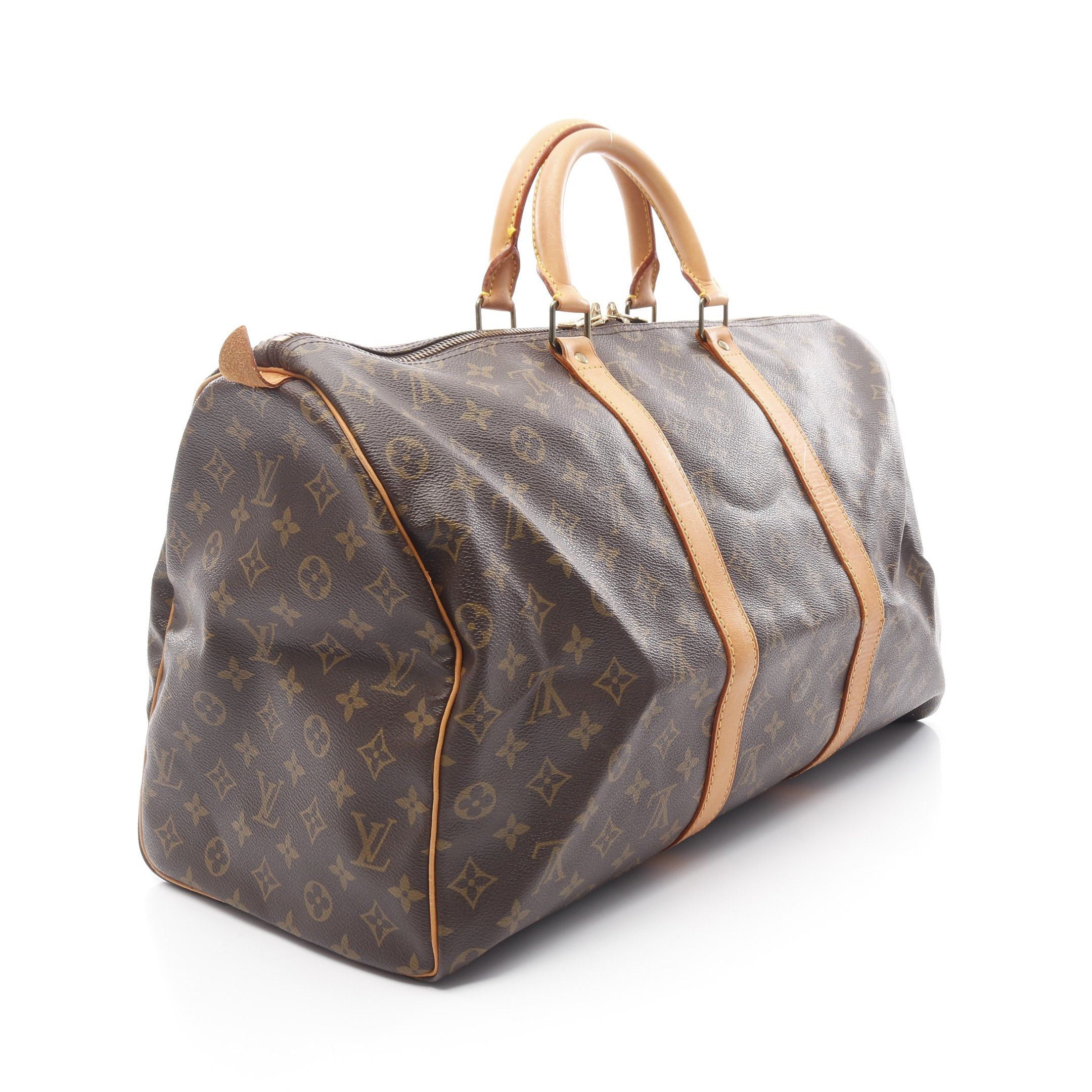 Louis Vuitton Louis Vuitton Keepall 50 Monogram Boston Bag Leather Brown Size ONE SIZE - 2 Thumbnail