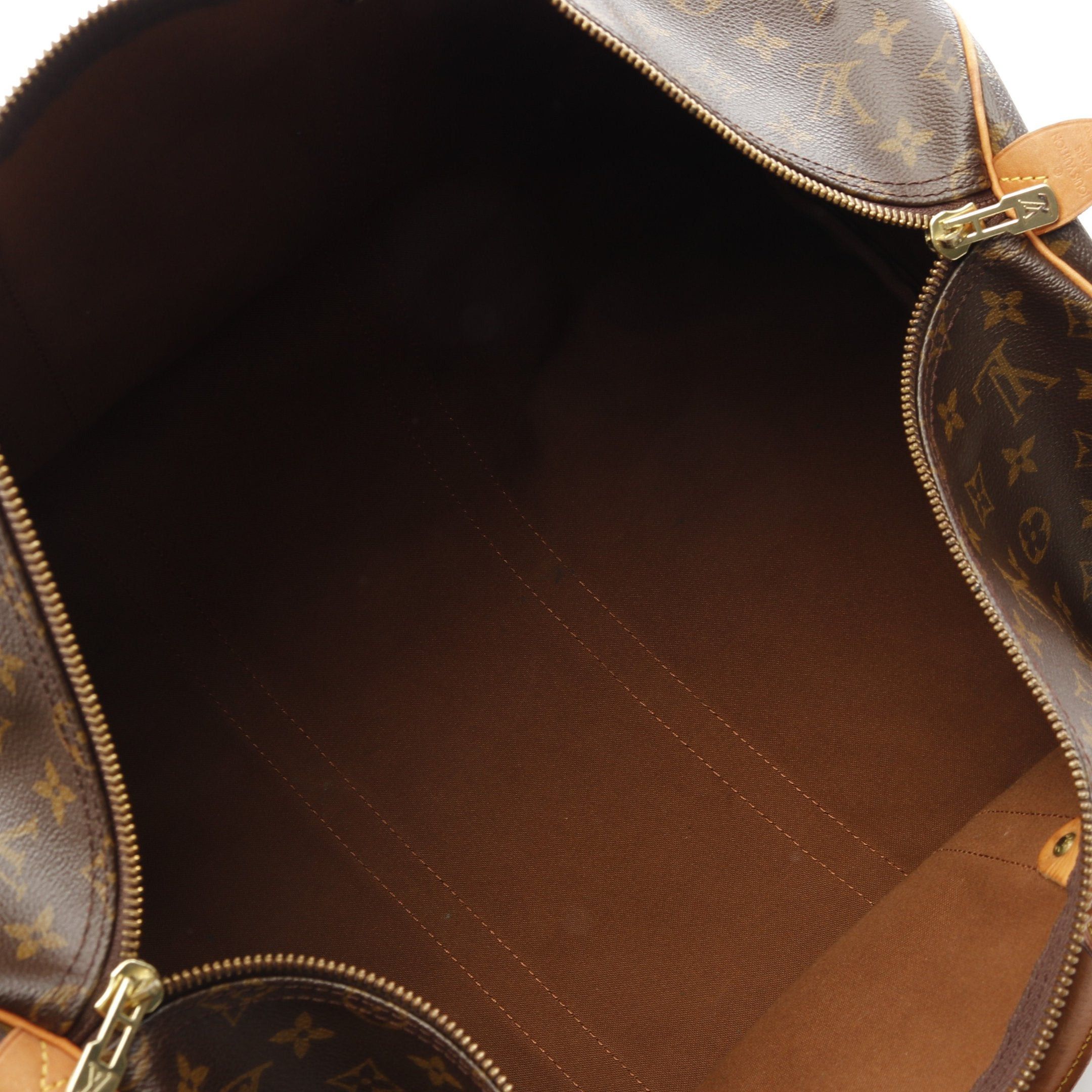 Louis Vuitton Louis Vuitton Keepall 55 Monogram Boston Bag Leather Brown Size ONE SIZE - 3 Thumbnail