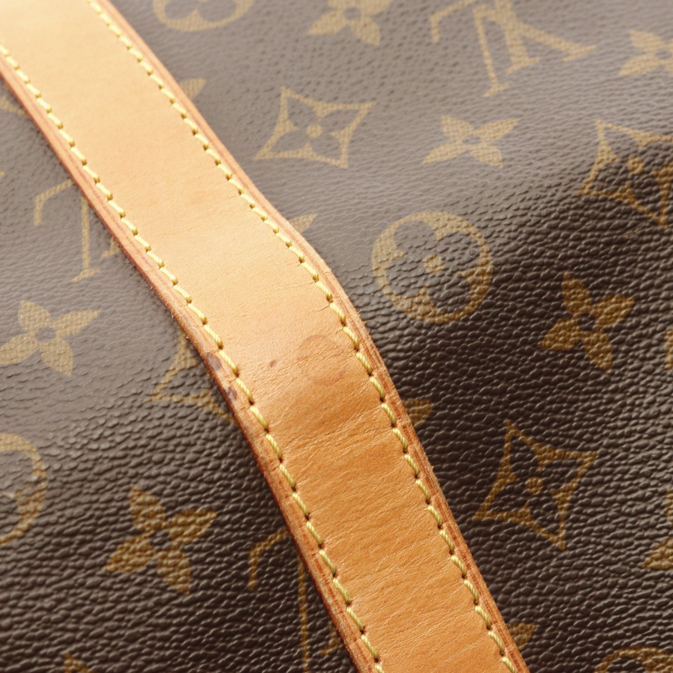 Louis Vuitton Louis Vuitton Keepall 55 Monogram Boston Bag Leather Brown Size ONE SIZE - 9 Thumbnail