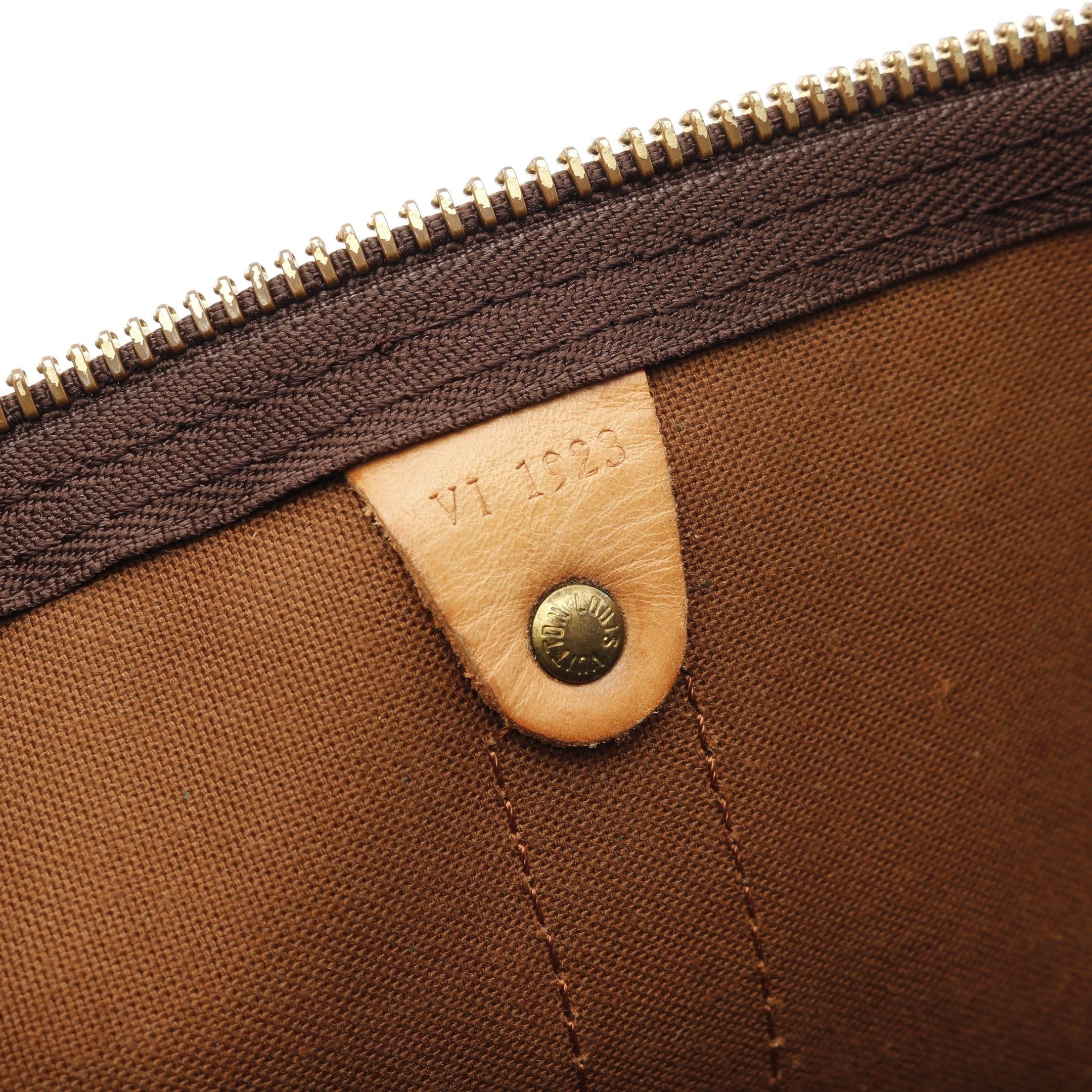 Louis Vuitton Louis Vuitton Keepall 55 Monogram Boston Bag Leather Brown Size ONE SIZE - 5 Thumbnail