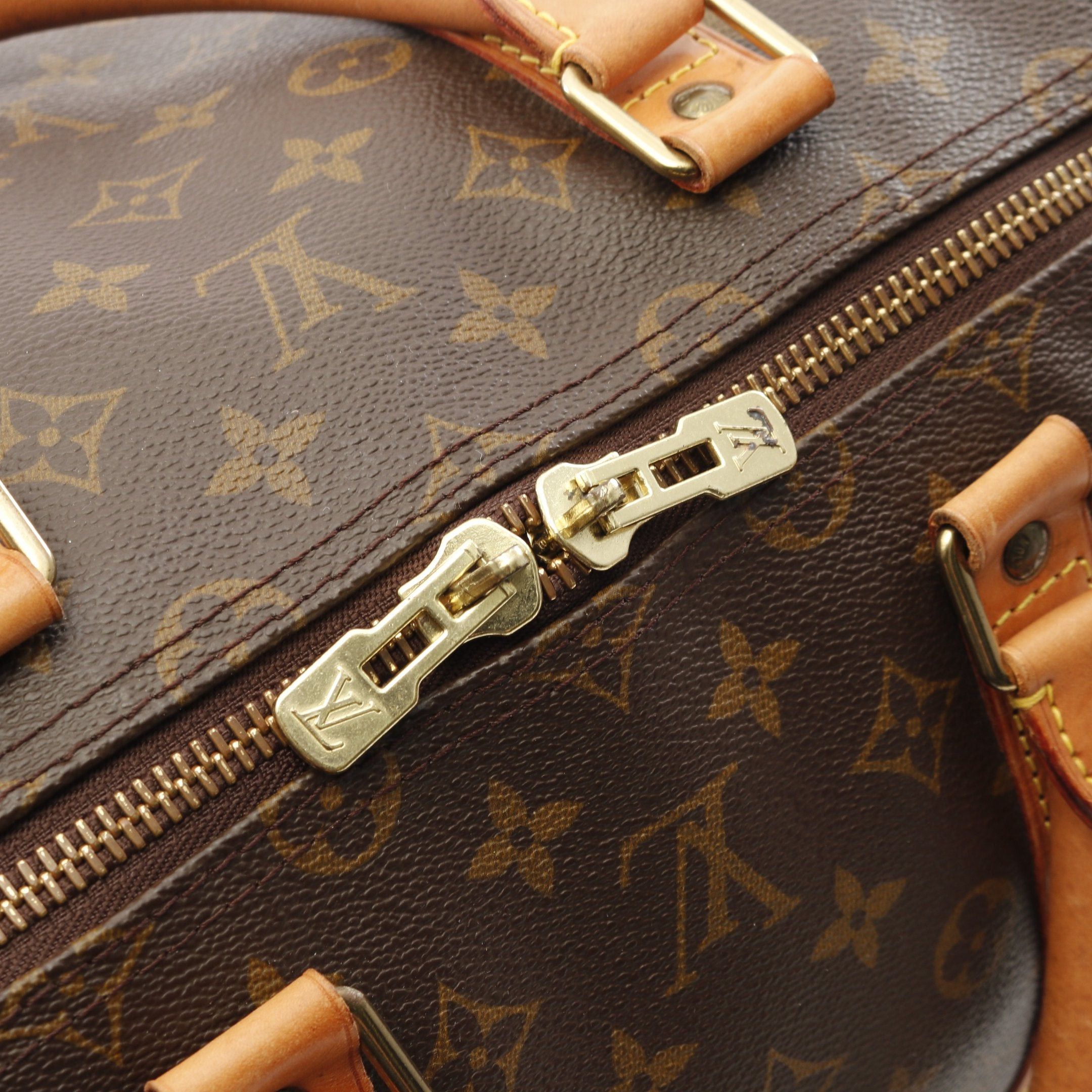 Louis Vuitton Louis Vuitton Keepall 55 Monogram Boston Bag Leather Brown Size ONE SIZE - 10 Thumbnail