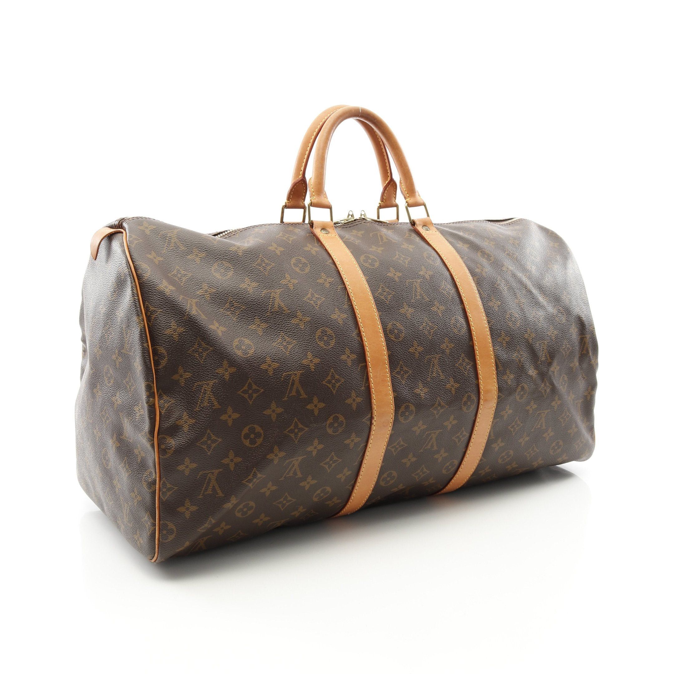 Louis Vuitton Louis Vuitton Keepall 55 Monogram Boston Bag Leather Brown Size ONE SIZE - 2 Thumbnail