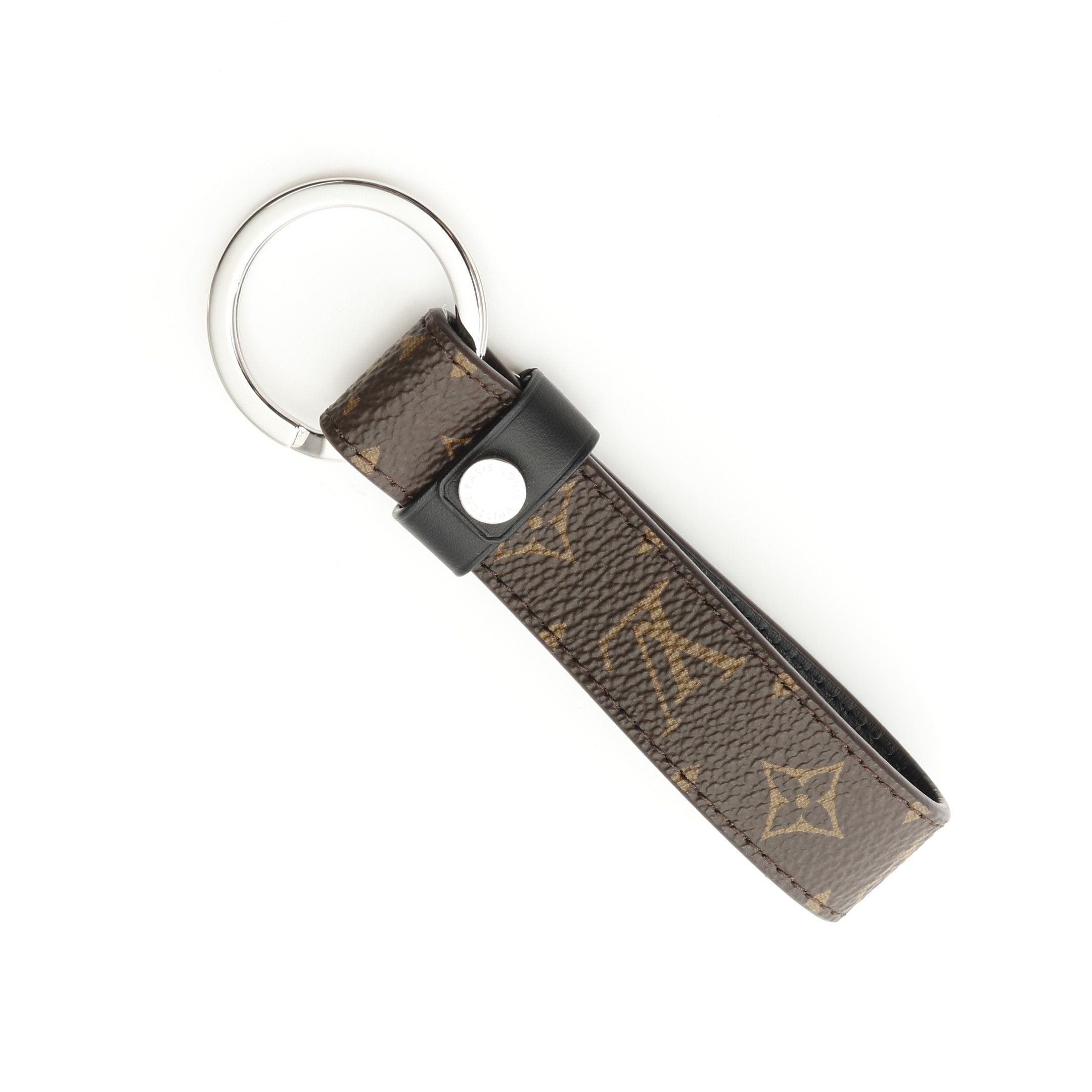 Louis Vuitton Louis Vuitton Lv Dragonne Monogram Macassar Key Ring Leather Brown Black Size ONE SIZE - 2 Thumbnail