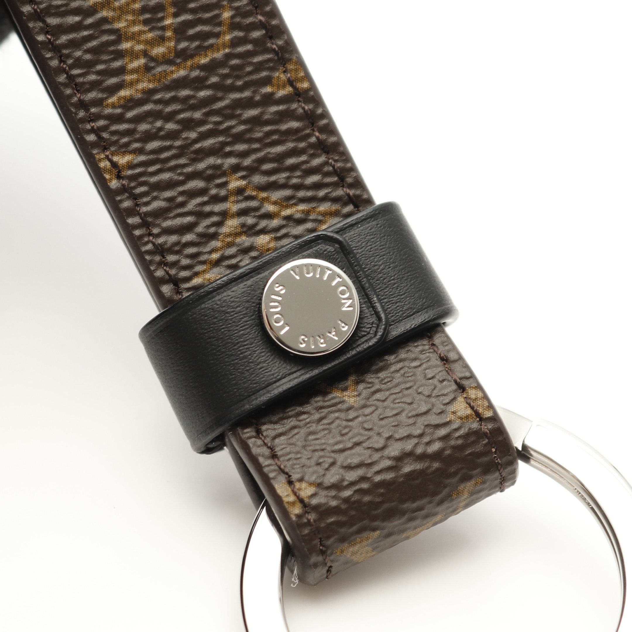 Louis Vuitton Louis Vuitton Lv Dragonne Monogram Macassar Key Ring Leather Brown Black Size ONE SIZE - 3 Thumbnail