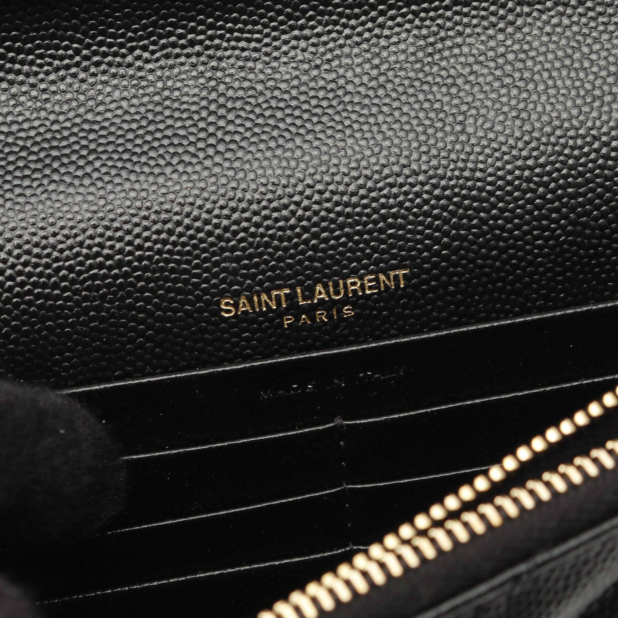 Yves Saint Laurent Yves Saint Laurent Monogram Envelope Chain Wallet Leather Black Size ONE SIZE - 4 Thumbnail