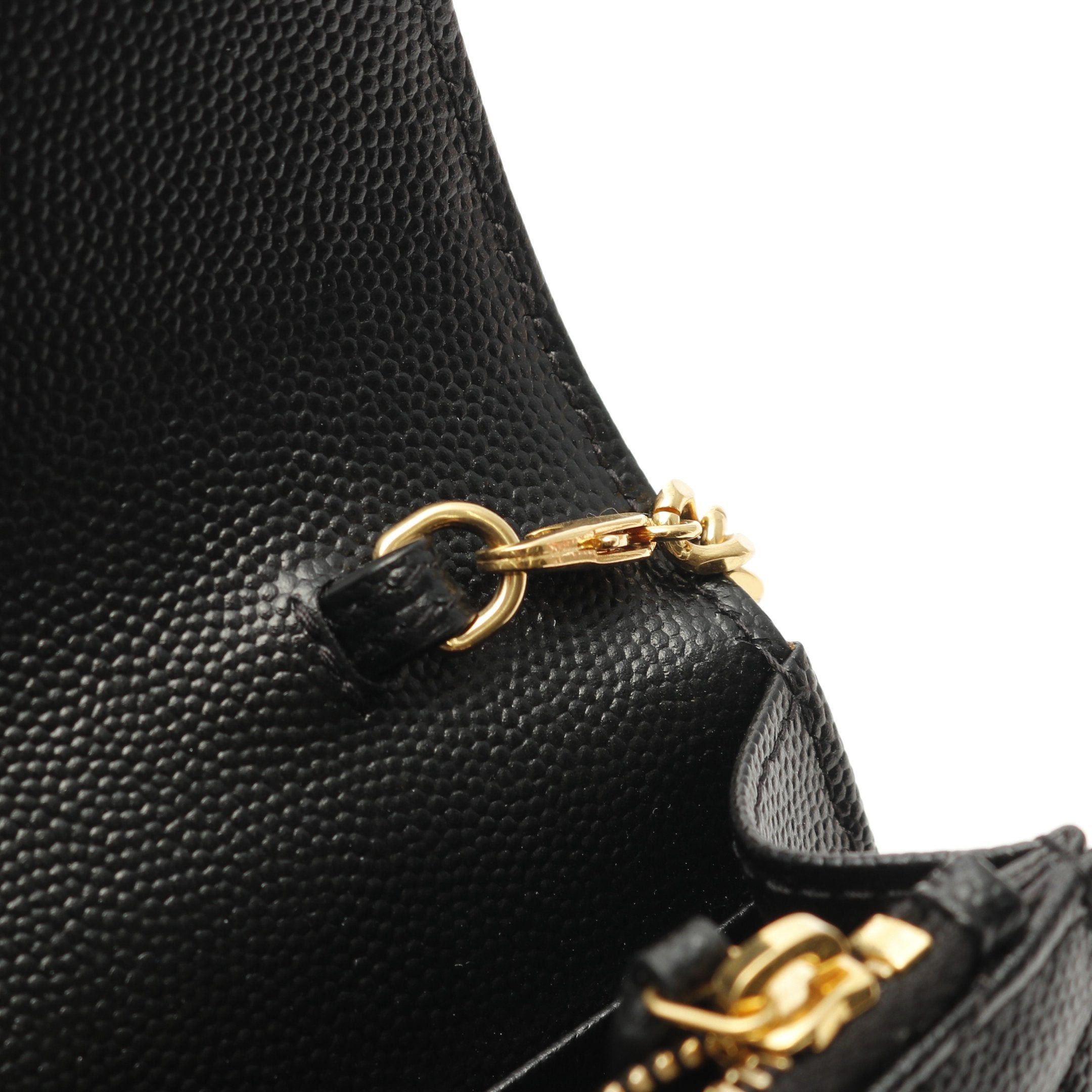 Yves Saint Laurent Yves Saint Laurent Monogram Envelope Chain Wallet Leather Black Size ONE SIZE - 10 Thumbnail