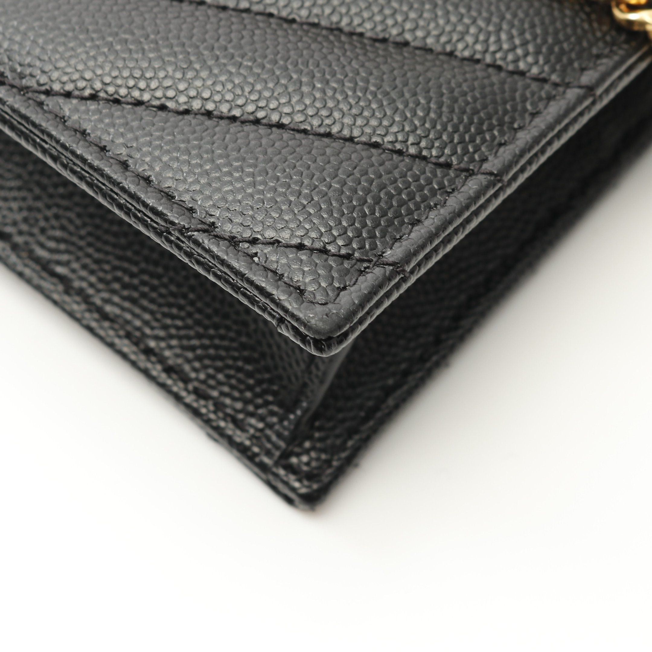 Yves Saint Laurent Yves Saint Laurent Monogram Envelope Chain Wallet Leather Black Size ONE SIZE - 5 Thumbnail