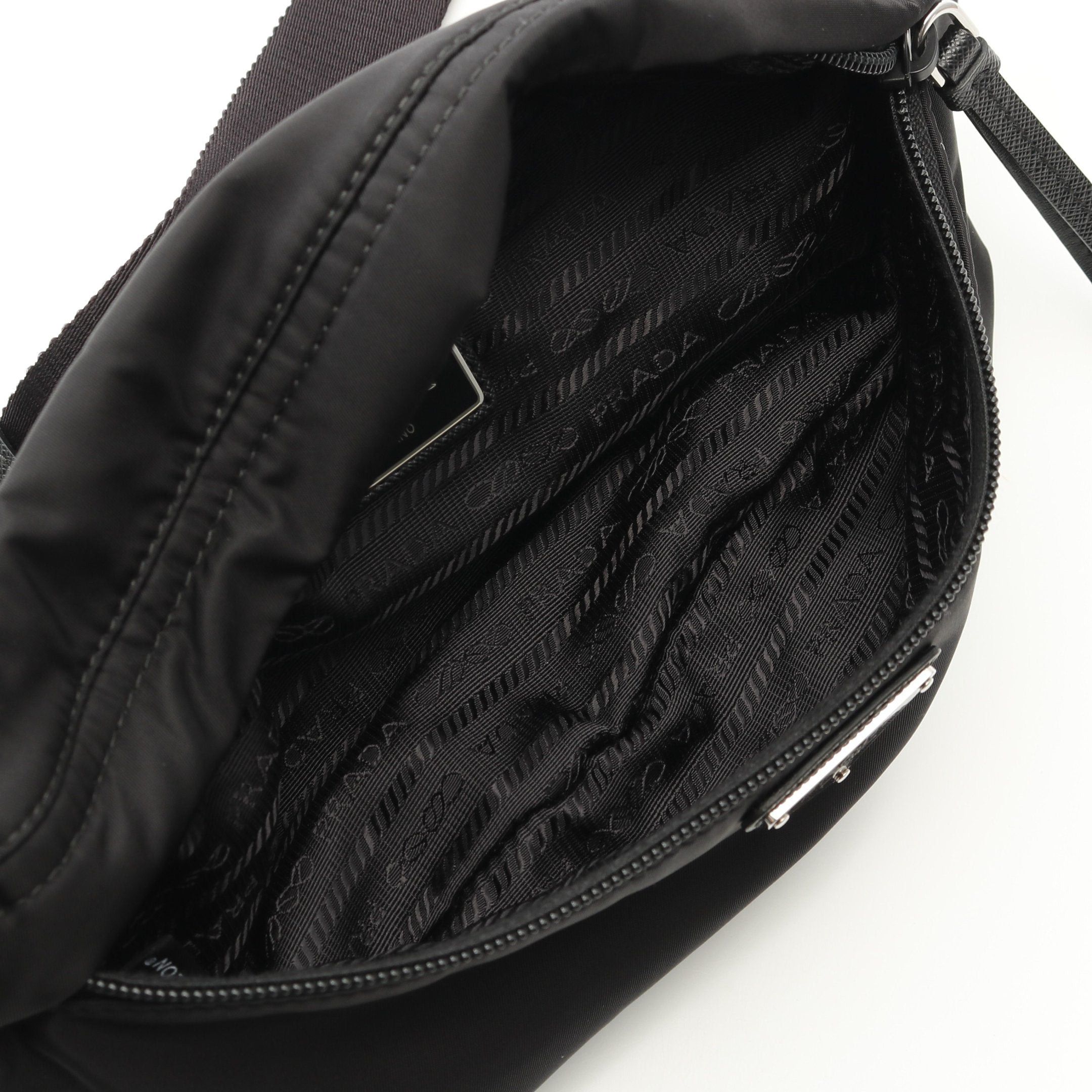 Prada Prada Re Nylon Waist Bag Saffiano Leather Black Size ONE SIZE - 3 Thumbnail