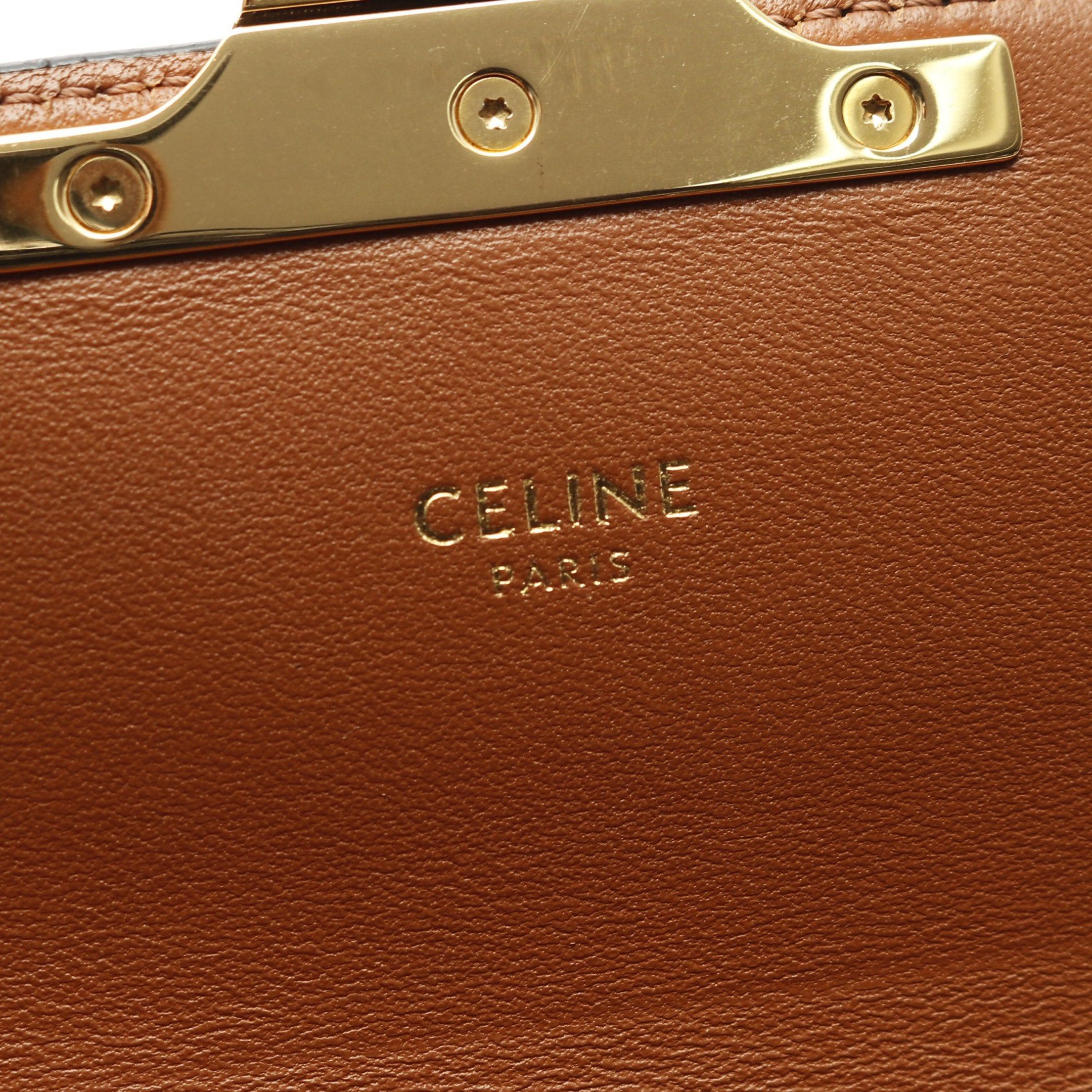 Celine Celine Claude Triomphe One Shoulder Bag Leather Dark Brown Size ONE SIZE - 4 Thumbnail