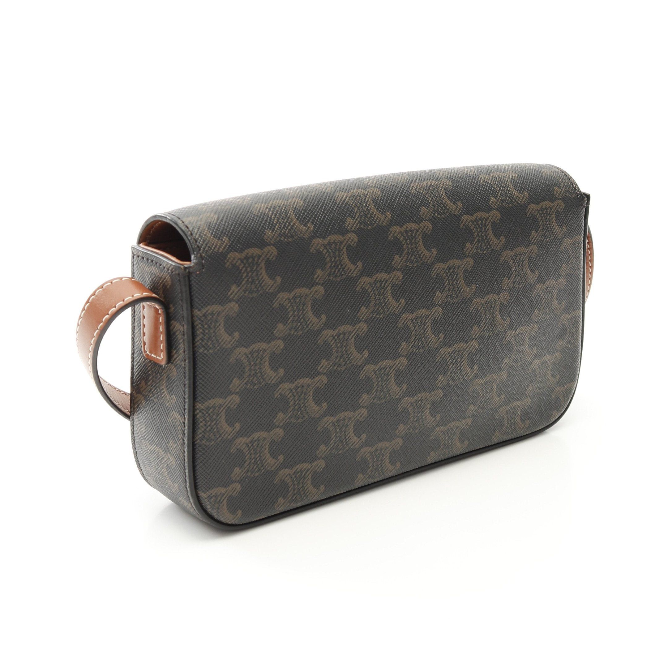 Celine Celine Claude Triomphe One Shoulder Bag Leather Dark Brown Size ONE SIZE - 2 Thumbnail