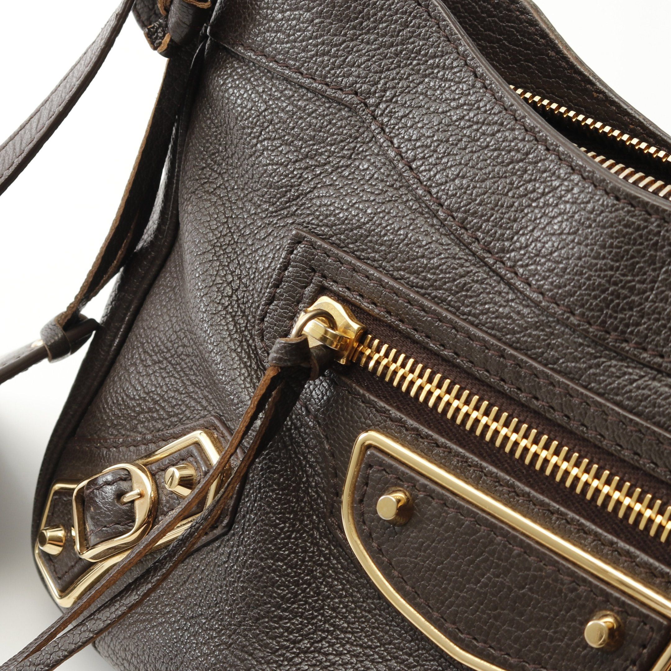 Balenciaga Balenciaga Giant Hip Shoulder Bag Leather Dark Brown Size ONE SIZE - 9 Thumbnail