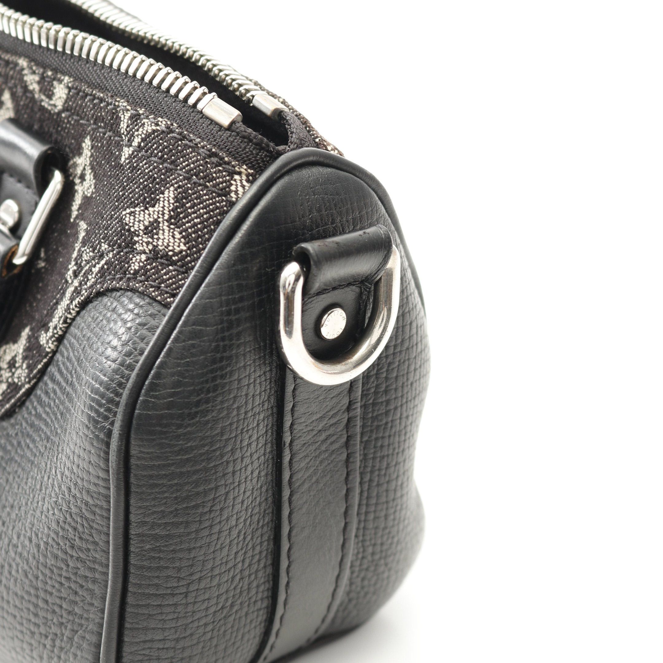 Louis Vuitton Louis Vuitton Louis Vuitton * Nigo Keepall Xs Monogram Denim Noir Handbag Mini Boston Bag Canvas Leather Black Size ONE SIZE - 10 Thumbnail