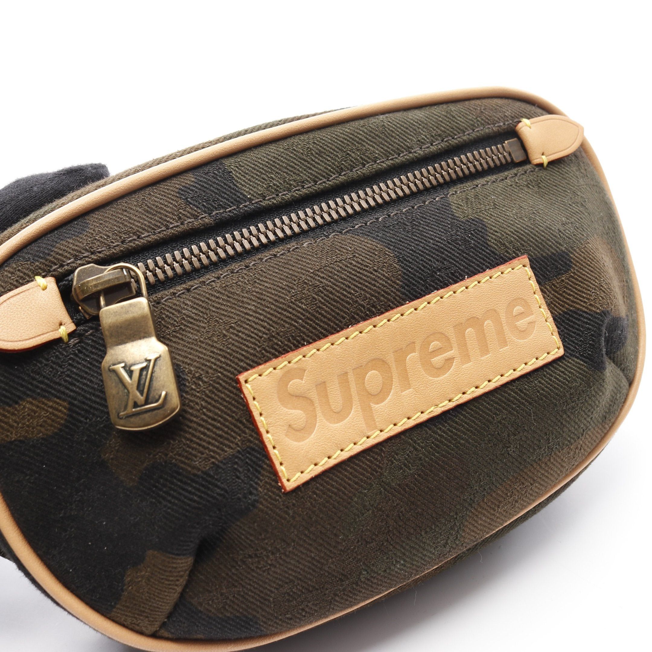 Louis Vuitton Louis Vuitton Louis Vuitton * Supreme Bum Bag Pm Monogram Waist Body Camouflage Canvas Leather Khaki Green Size ONE SIZE - 8 Thumbnail