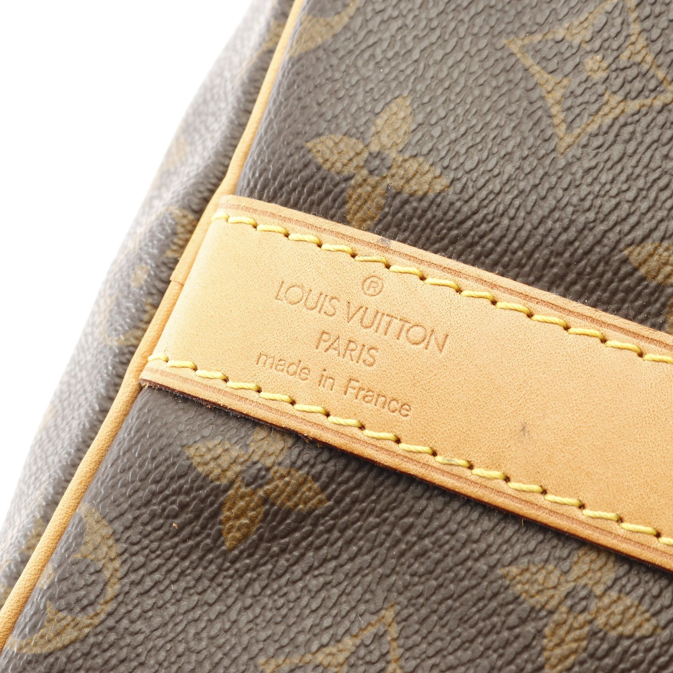 Louis Vuitton Louis Vuitton Keepall 55 Monogram Boston Bag Leather Brown Size ONE SIZE - 4 Thumbnail