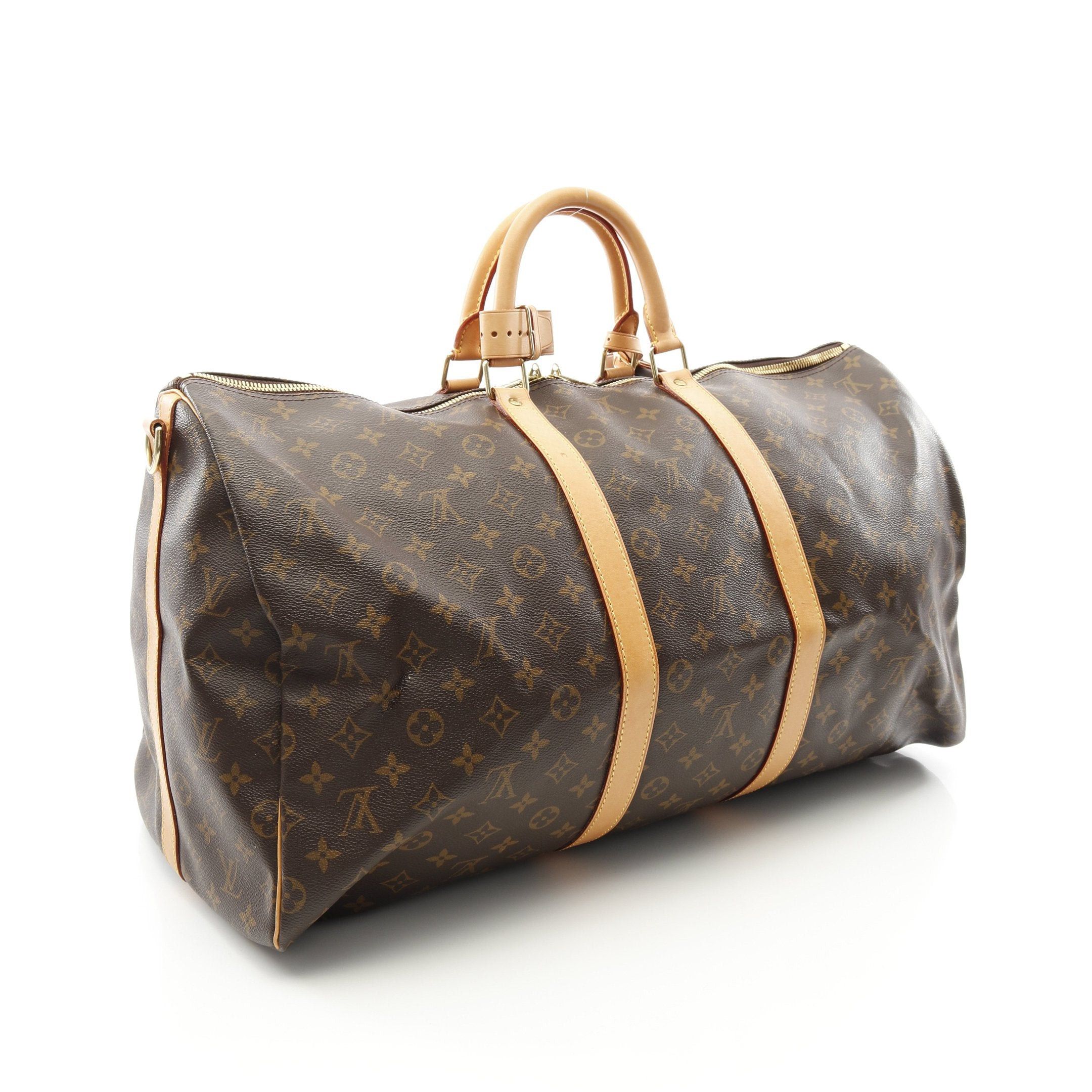 Louis Vuitton Louis Vuitton Keepall 55 Monogram Boston Bag Leather Brown Size ONE SIZE - 2 Thumbnail
