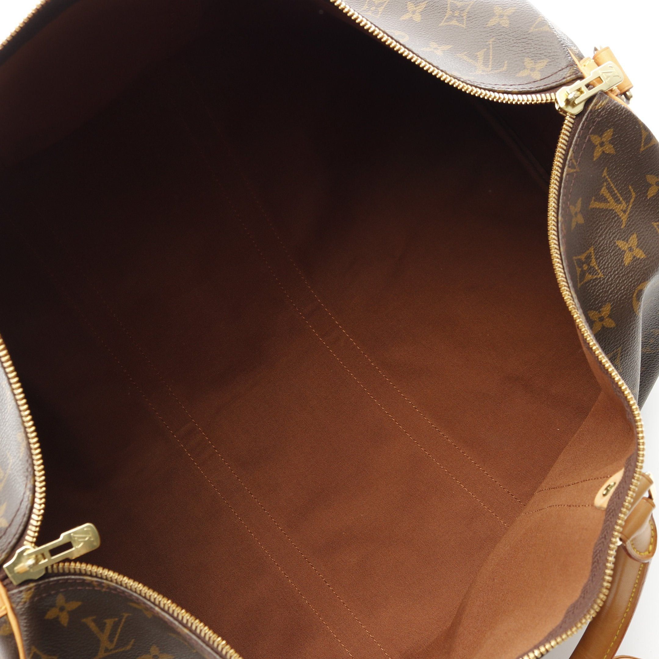Louis Vuitton Louis Vuitton Keepall 55 Monogram Boston Bag Leather Brown Size ONE SIZE - 3 Thumbnail