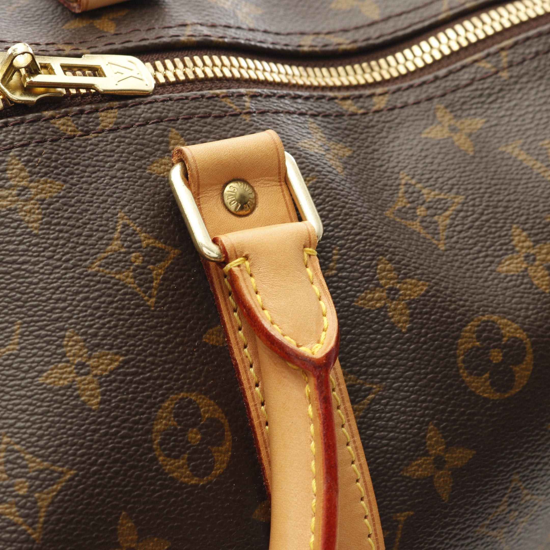 Louis Vuitton Louis Vuitton Keepall 55 Monogram Boston Bag Leather Brown Size ONE SIZE - 8 Thumbnail