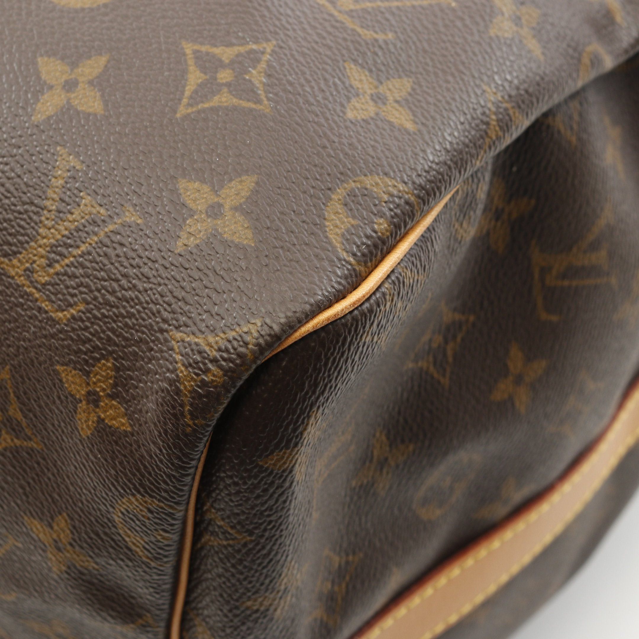 Louis Vuitton Louis Vuitton Keepall 55 Monogram Boston Bag Leather Brown Size ONE SIZE - 6 Thumbnail