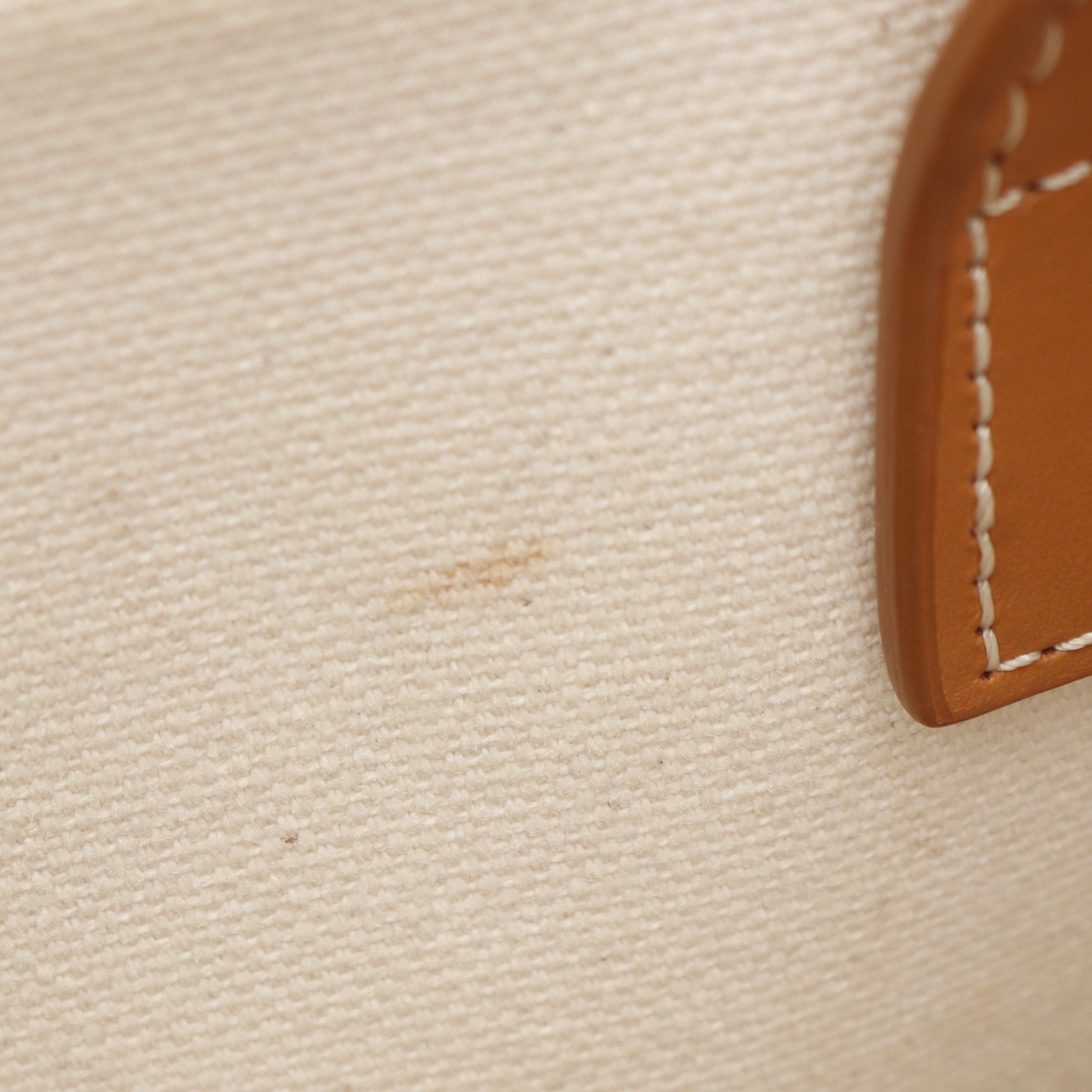 Celine Mini Vertical Cabas Handbag Canvas Leather Ivory Light Brown