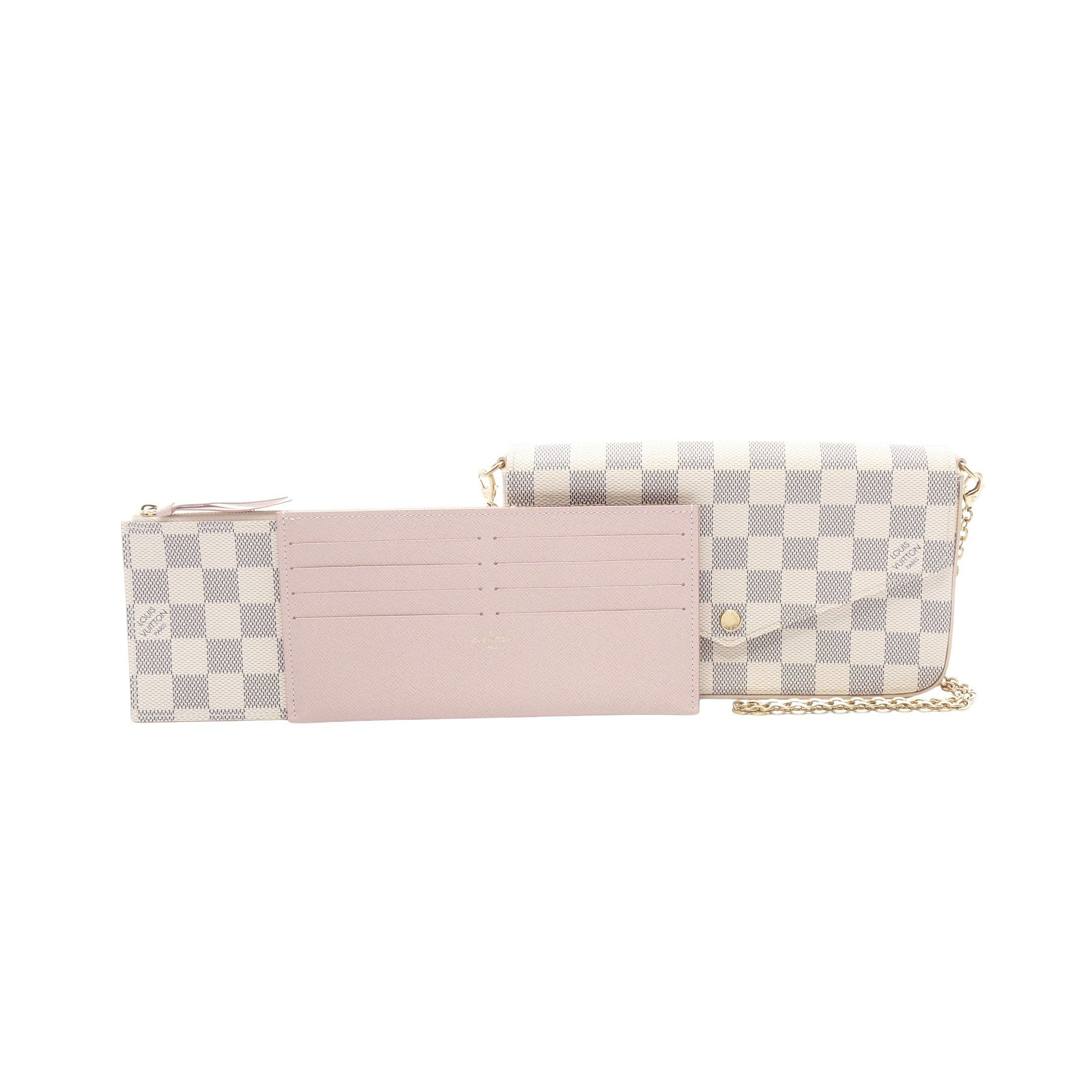 Louis Vuitton Louis Vuitton Pochette Felicie Damier Azur Chain Wallet White Size ONE SIZE - 5 Thumbnail