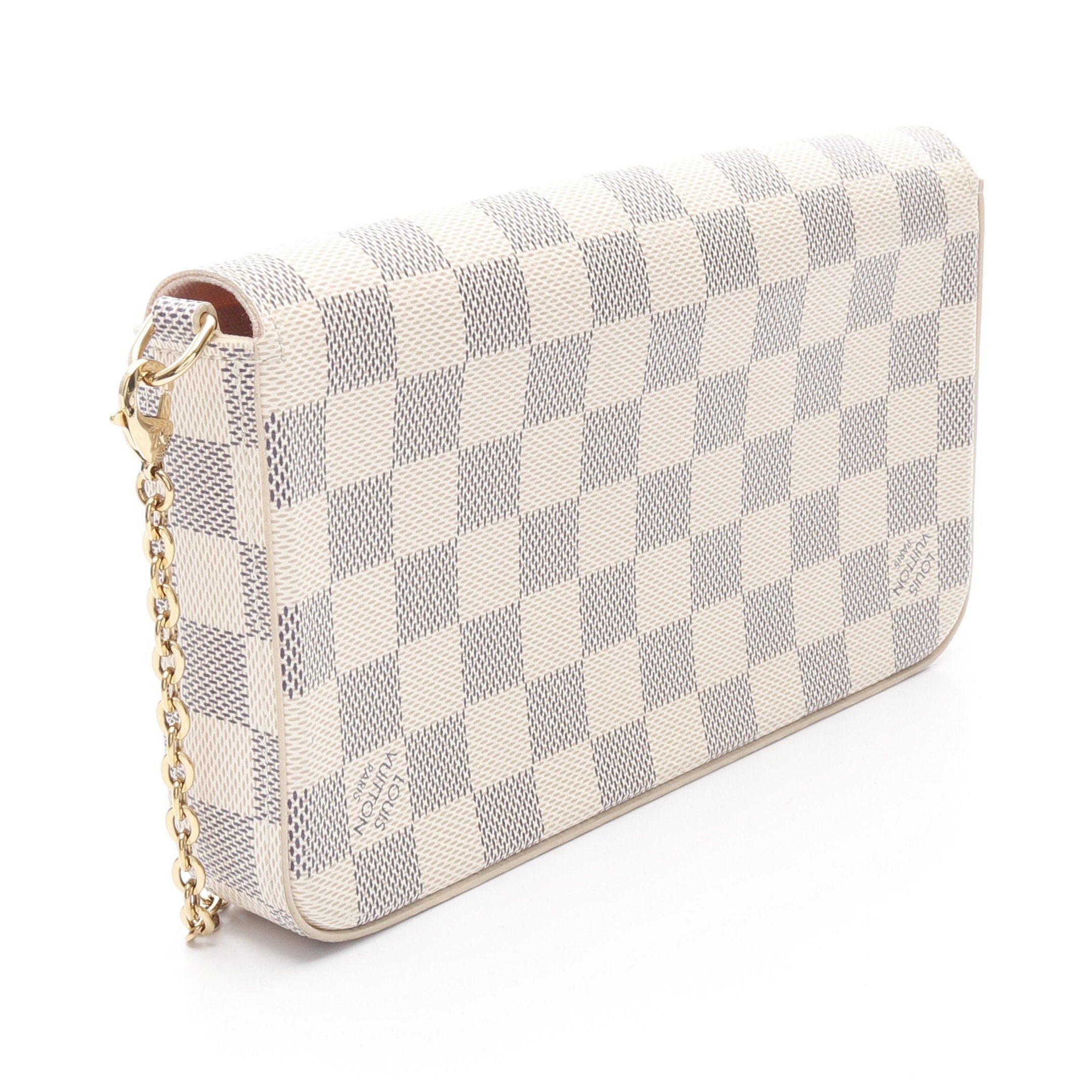 Louis Vuitton Louis Vuitton Pochette Felicie Damier Azur Chain Wallet White Size ONE SIZE - 2 Thumbnail