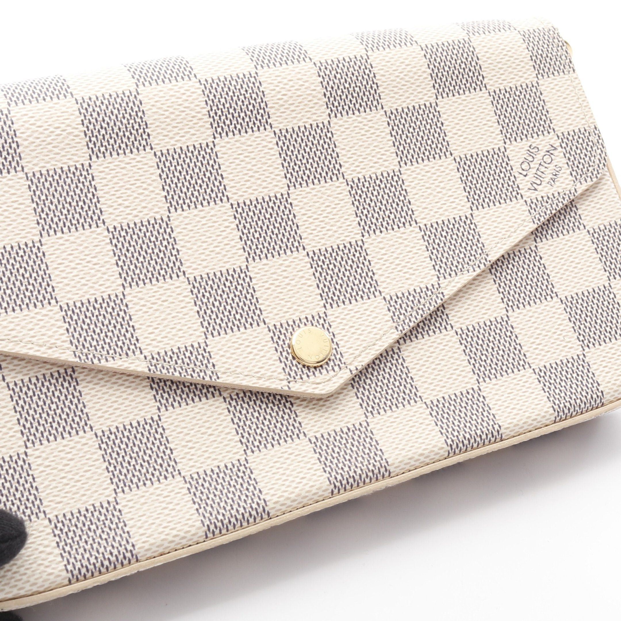 Louis Vuitton Louis Vuitton Pochette Felicie Damier Azur Chain Wallet White Size ONE SIZE - 8 Thumbnail