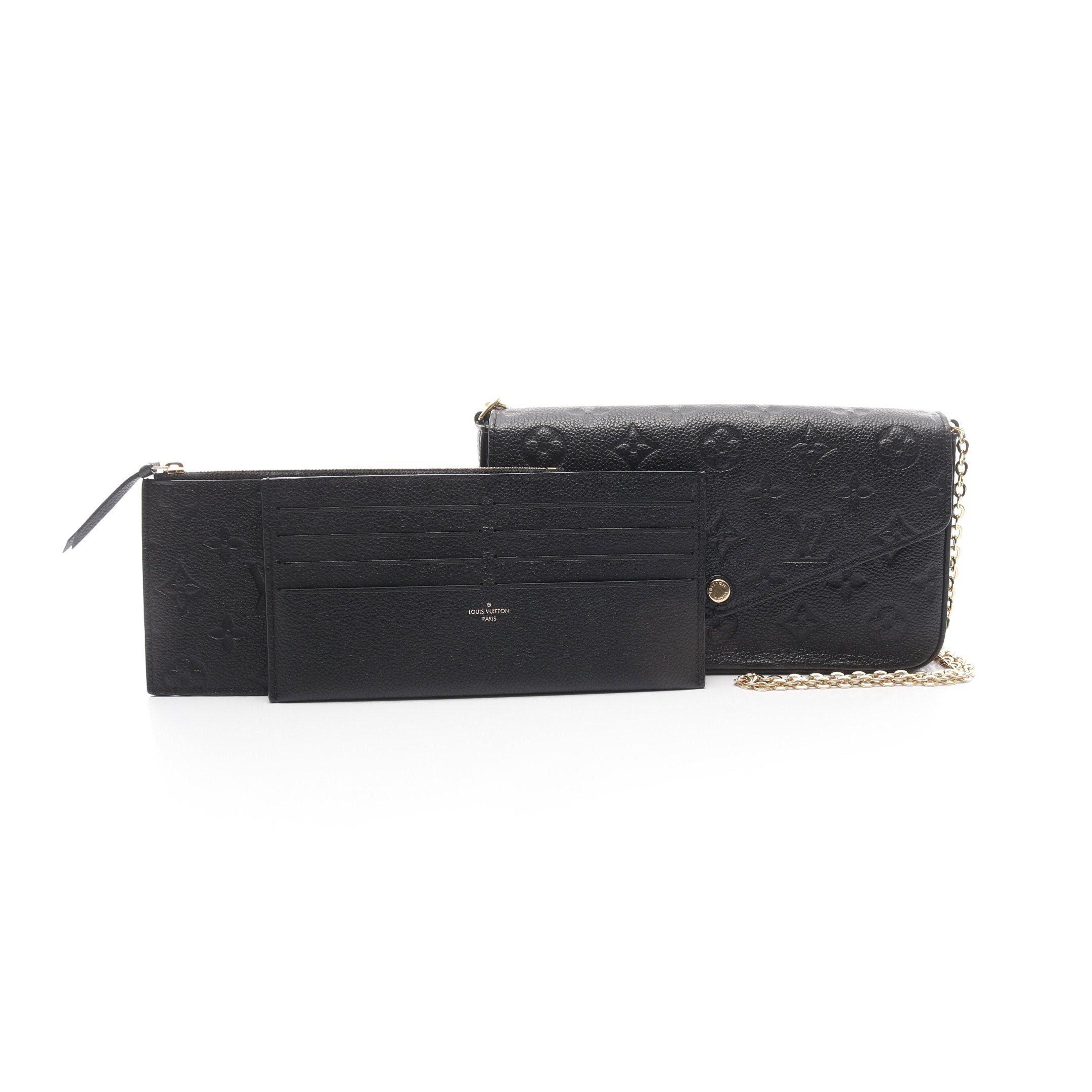 Louis Vuitton Louis Vuitton Pochette Felicie Monogram Empreinte Noir Chain Wallet Leather Black Size ONE SIZE - 5 Thumbnail