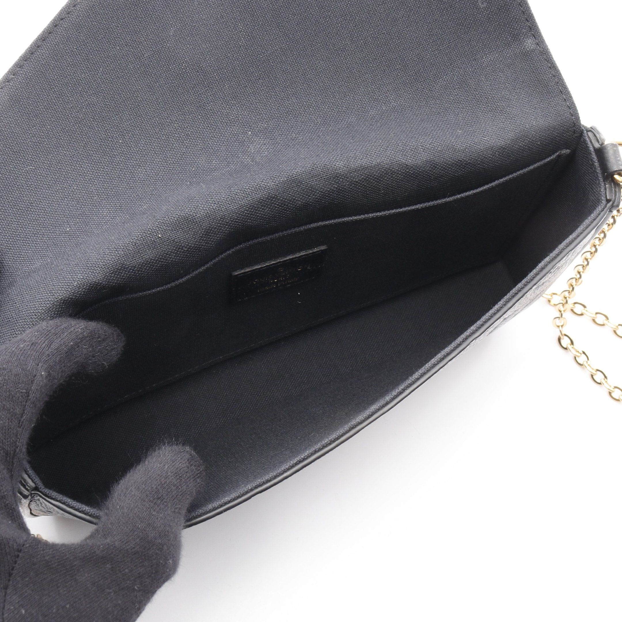 Louis Vuitton Louis Vuitton Pochette Felicie Monogram Empreinte Noir Chain Wallet Leather Black Size ONE SIZE - 3 Thumbnail