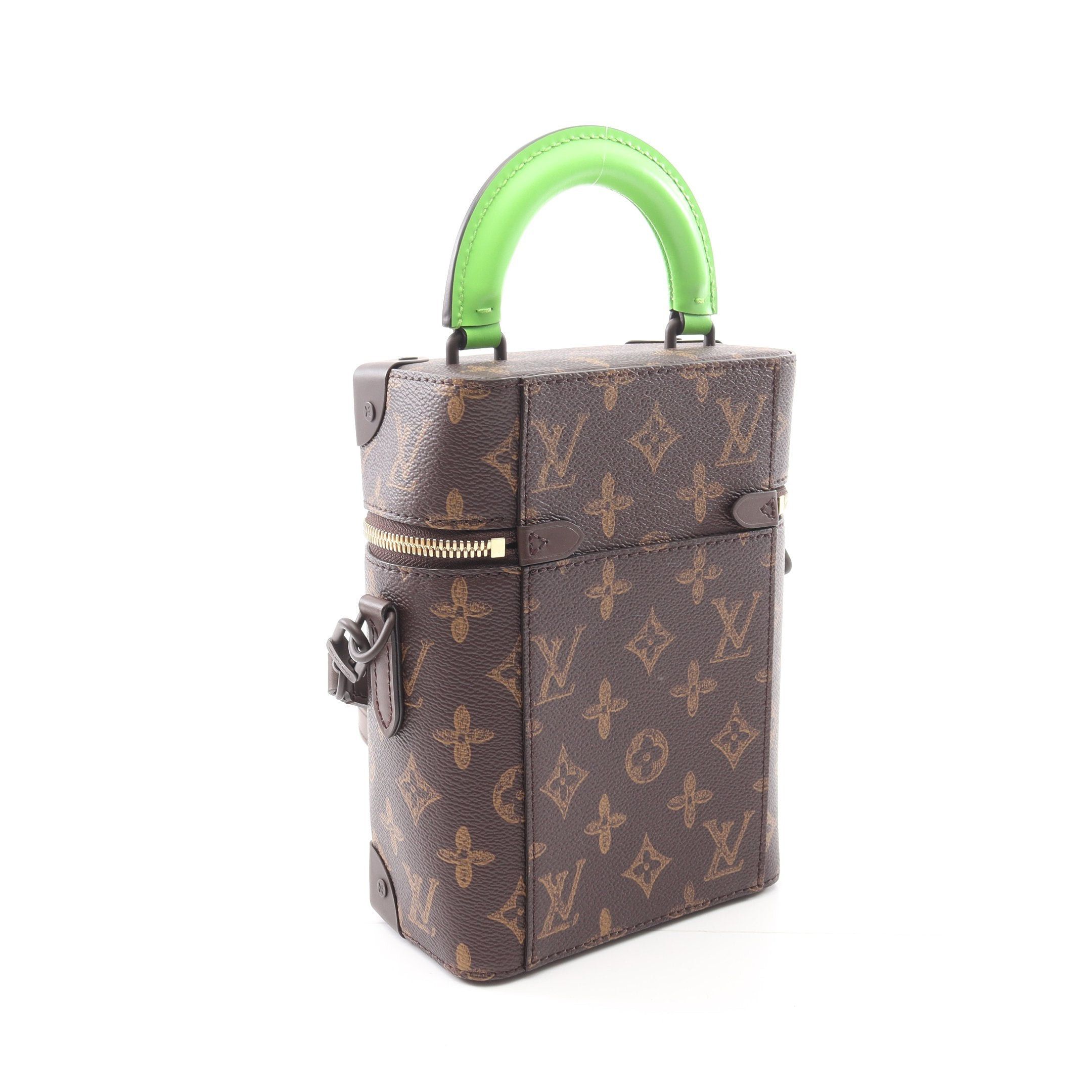Louis Vuitton Louis Vuitton Vertical Box Trunk Monogram Handbag Leather Brown Light Green Size ONE SIZE - 2 Thumbnail