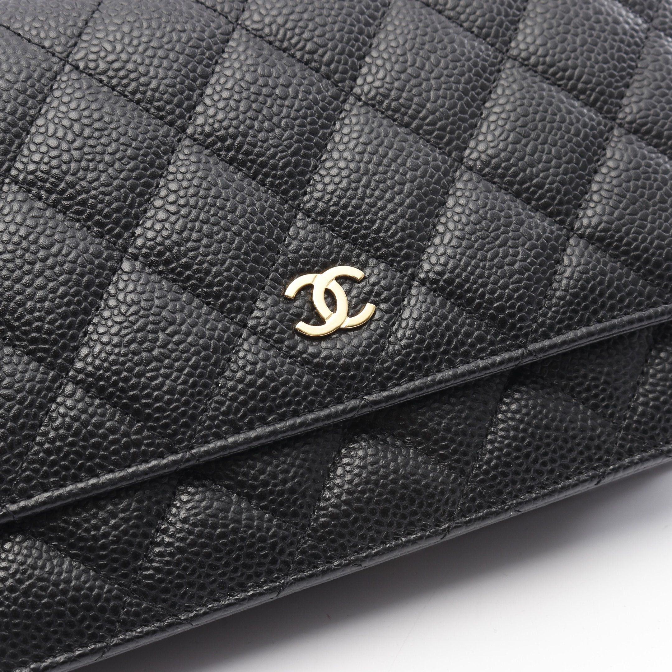 Chanel Chanel Matelasse Chain Wallet Caviar Skin Black Gold Hardware Size ONE SIZE - 8 Thumbnail