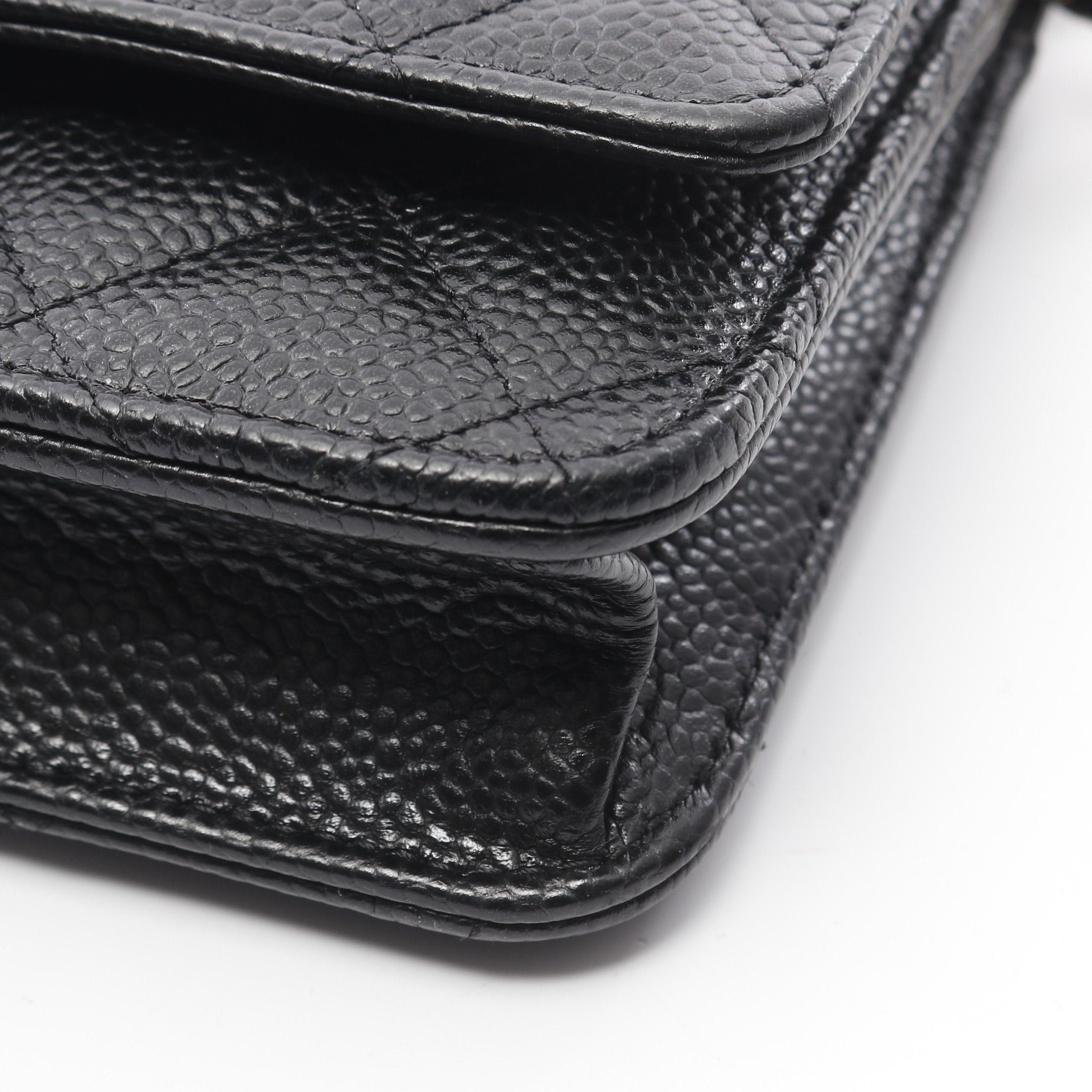 Chanel Chanel Matelasse Chain Wallet Caviar Skin Black Gold Hardware Size ONE SIZE - 6 Thumbnail