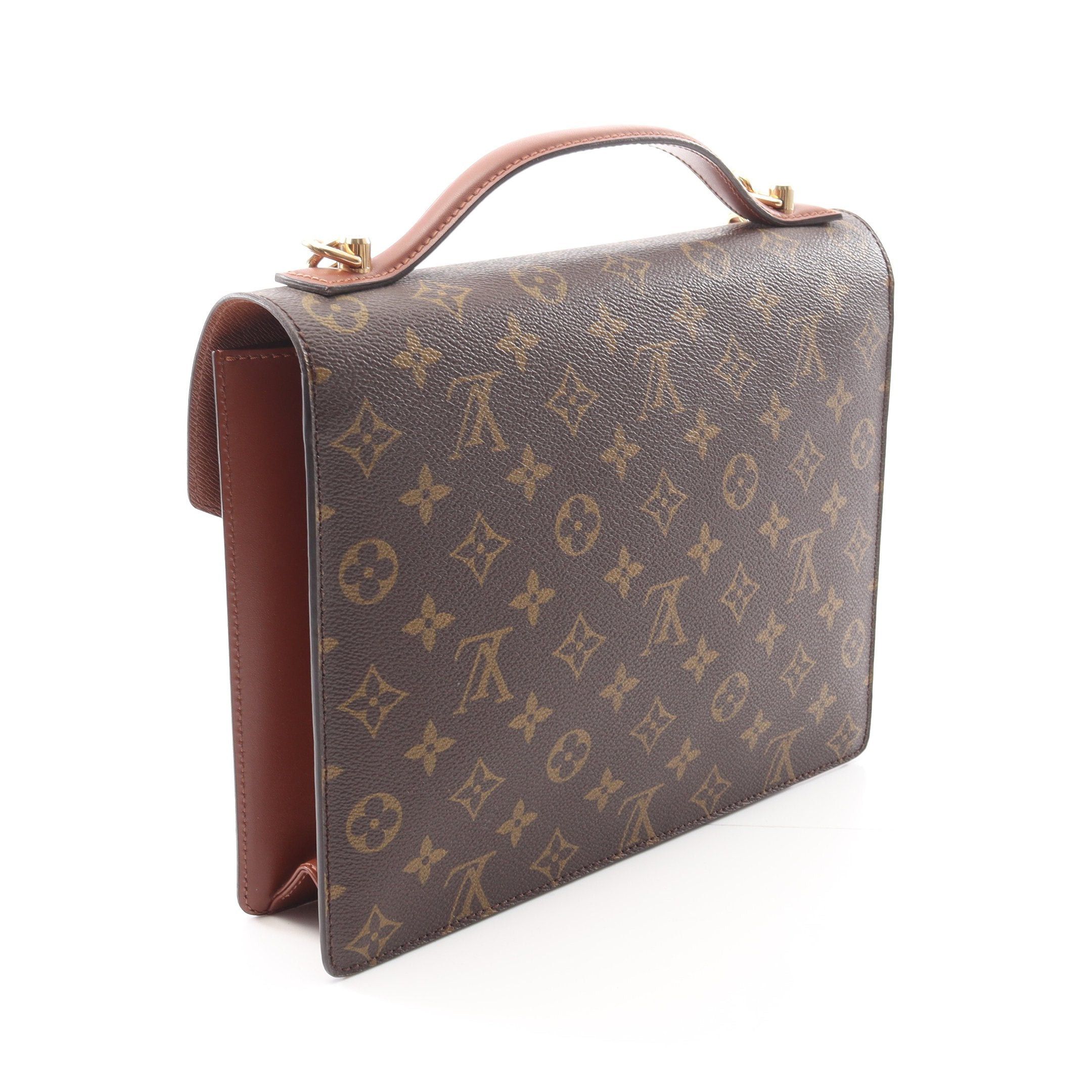 Louis Vuitton Louis Vuitton Monceau Monogram Handbag Leather Brown Size ONE SIZE - 2 Thumbnail