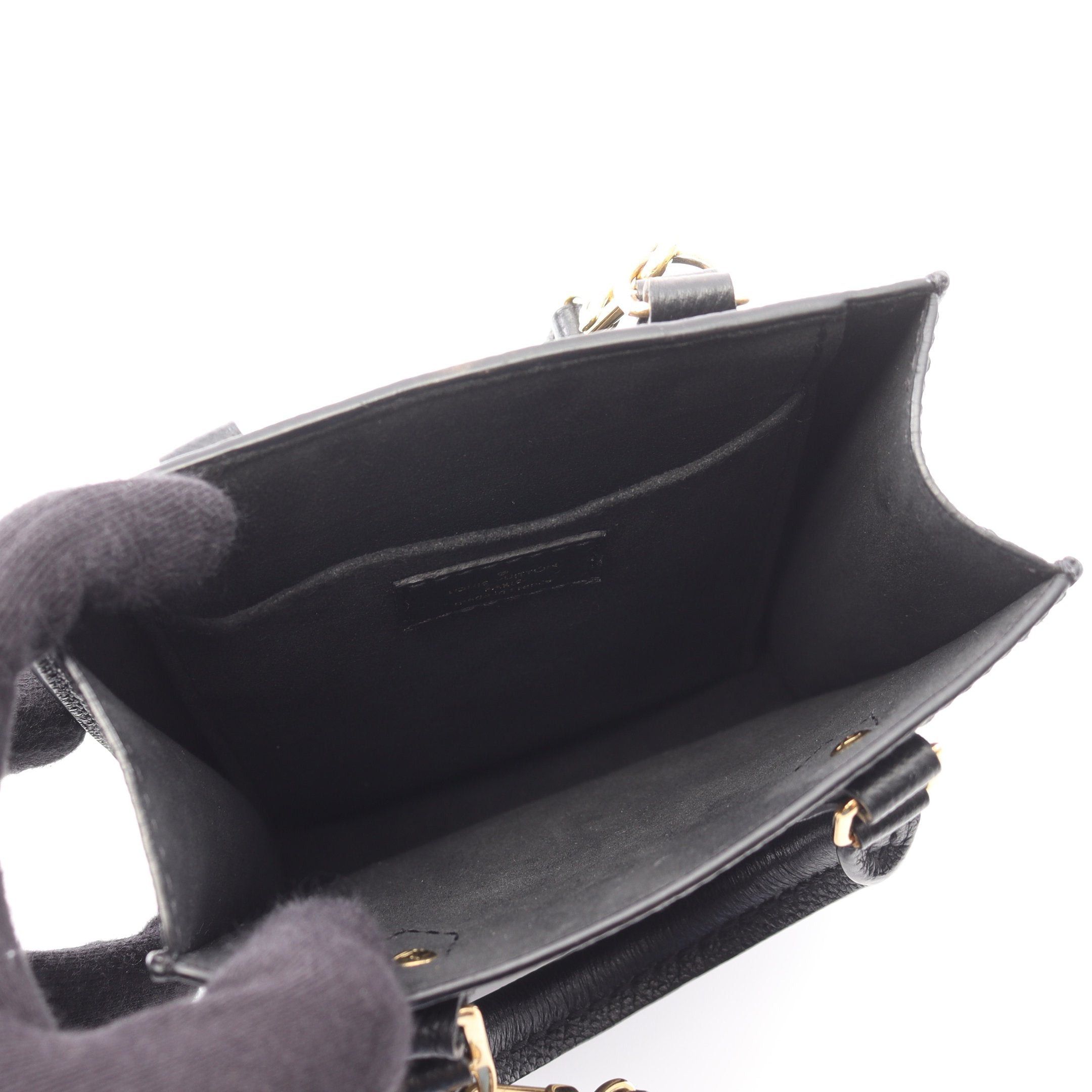 Louis Vuitton Louis Vuitton Petite Sac Plat Monogram Empreinte Noir Handbag Leather Black Size ONE SIZE - 3 Thumbnail