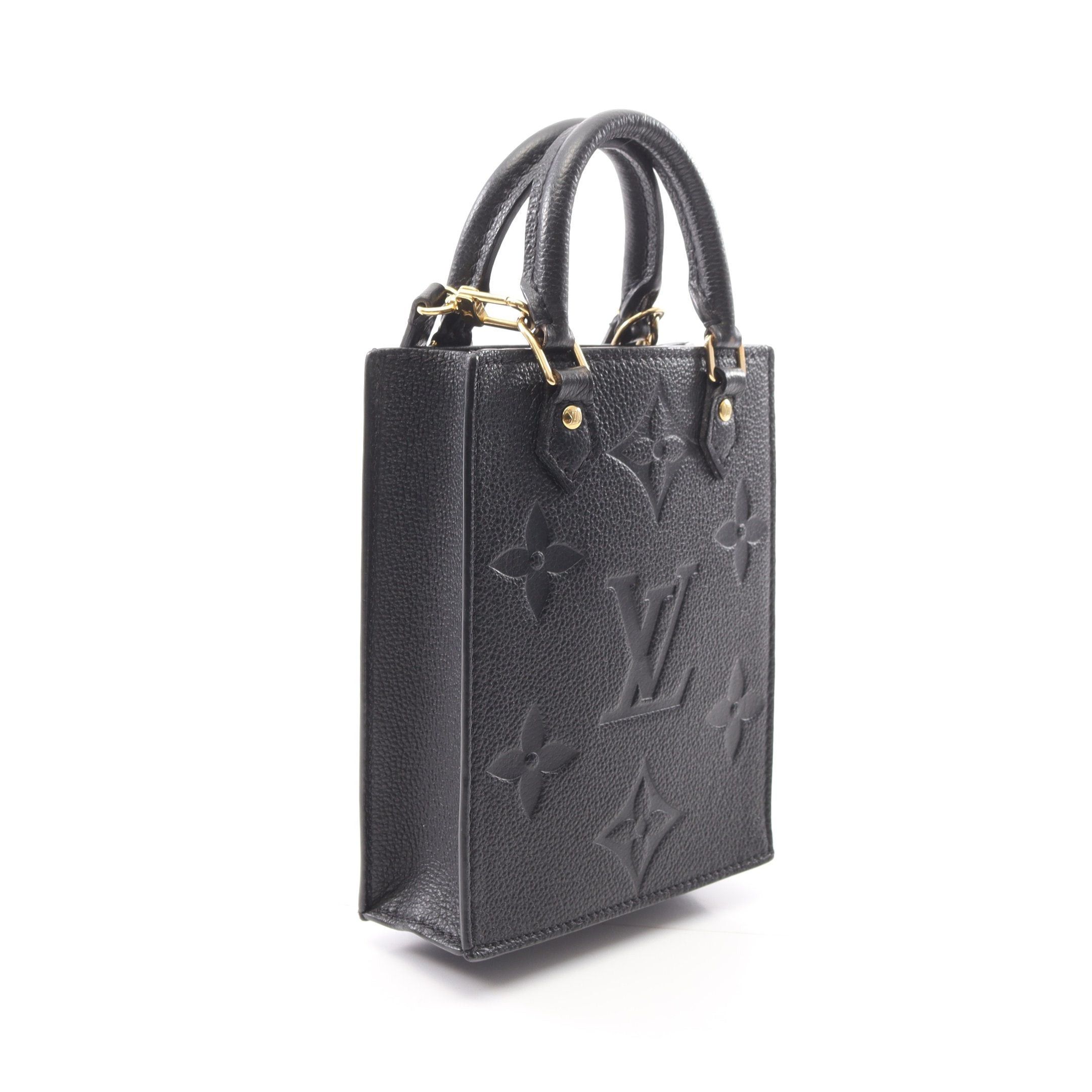 Louis Vuitton Louis Vuitton Petite Sac Plat Monogram Empreinte Noir Handbag Leather Black Size ONE SIZE - 2 Thumbnail