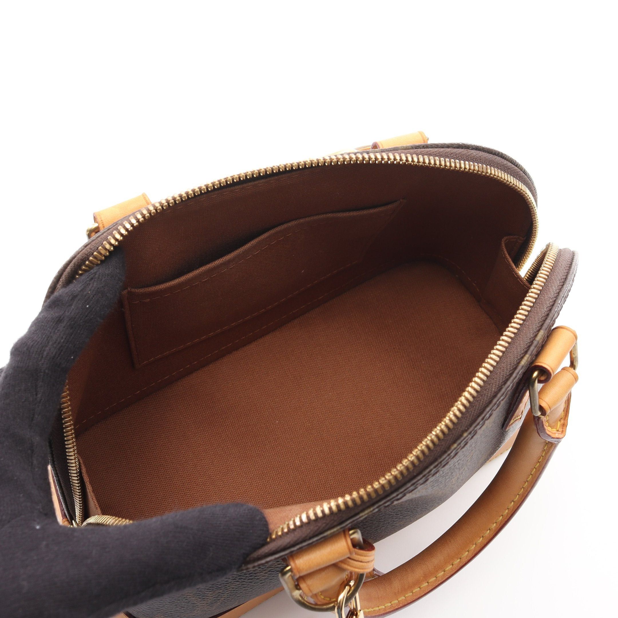 Louis Vuitton Louis Vuitton Alma Bb Monogram Handbag Leather Brown Size ONE SIZE - 3 Thumbnail