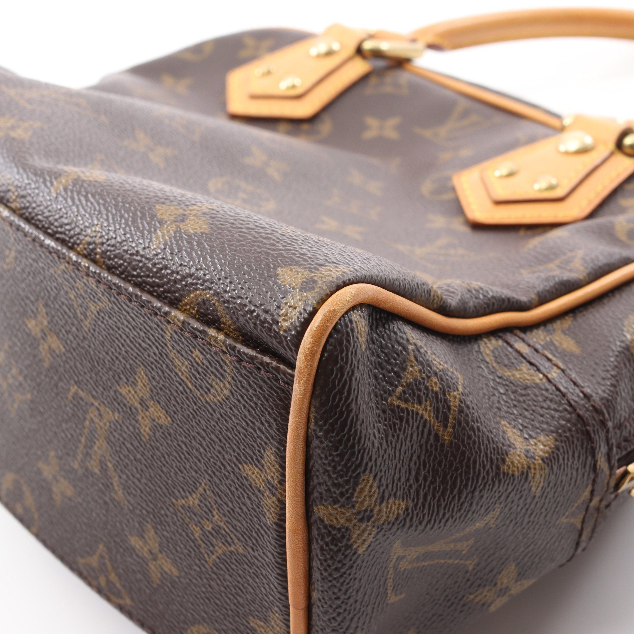 Louis Vuitton Louis Vuitton Manhattan Pm Monogram Handbag Leather Brown Size ONE SIZE - 8 Thumbnail