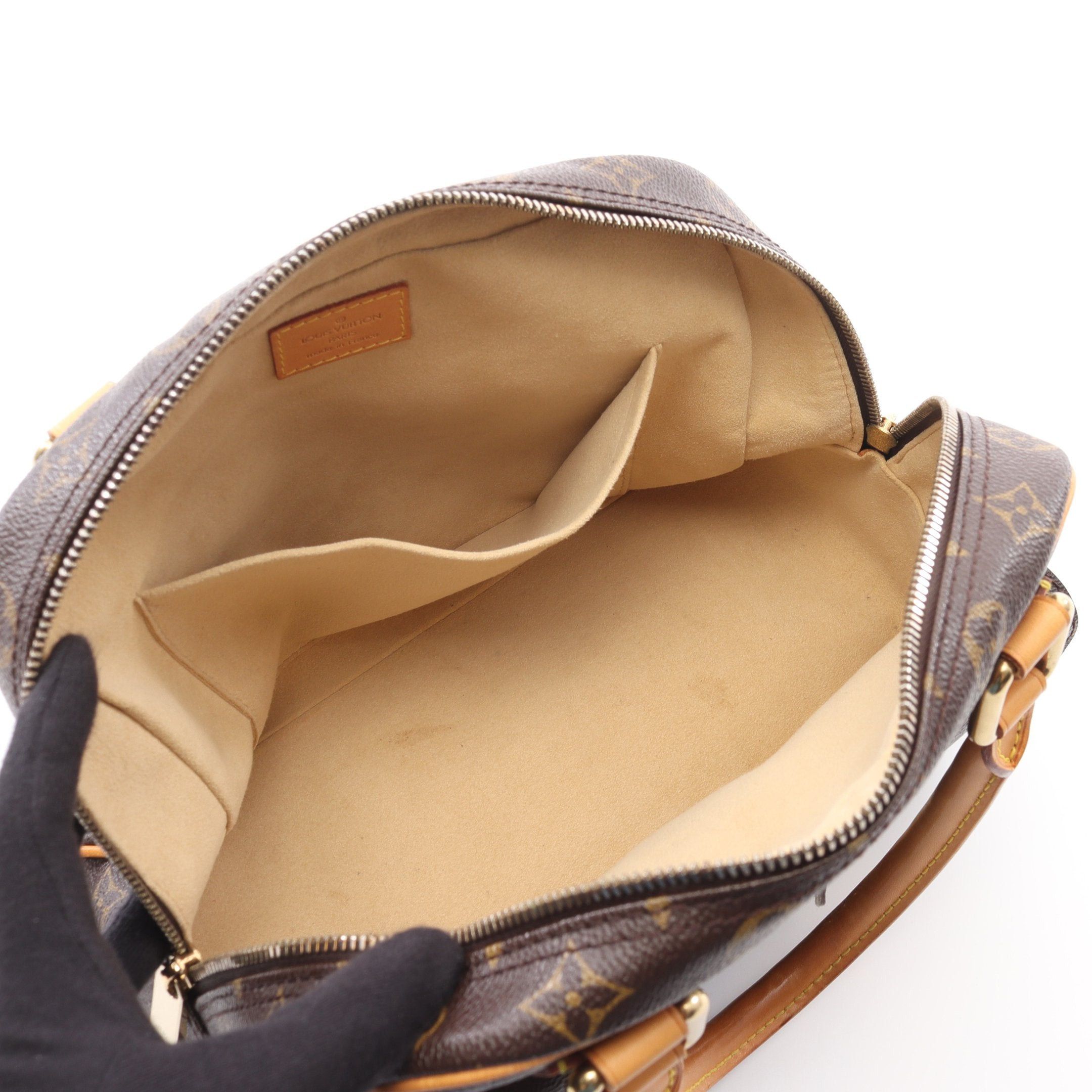 Louis Vuitton Louis Vuitton Manhattan Pm Monogram Handbag Leather Brown Size ONE SIZE - 3 Thumbnail