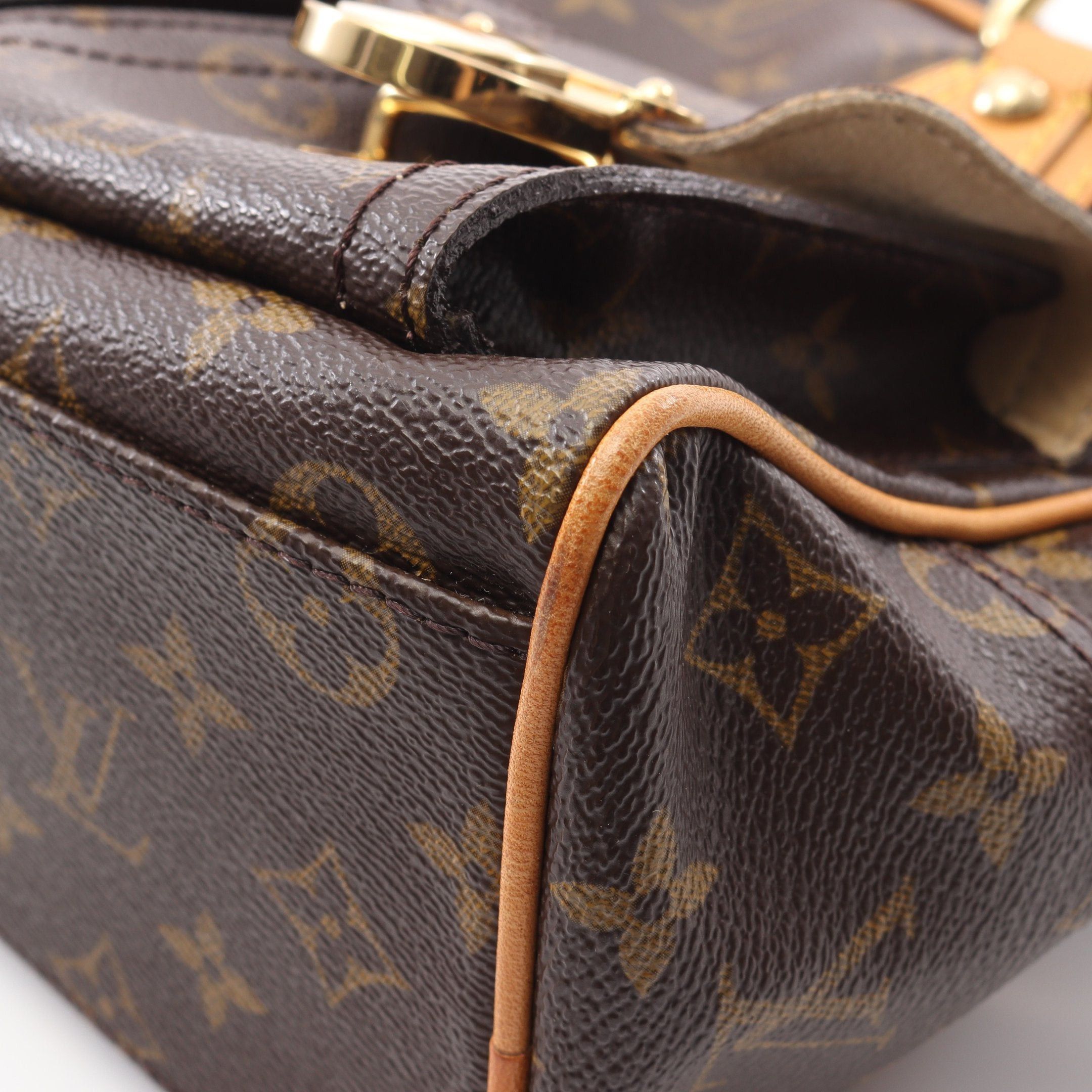 Louis Vuitton Louis Vuitton Manhattan Pm Monogram Handbag Leather Brown Size ONE SIZE - 9 Thumbnail