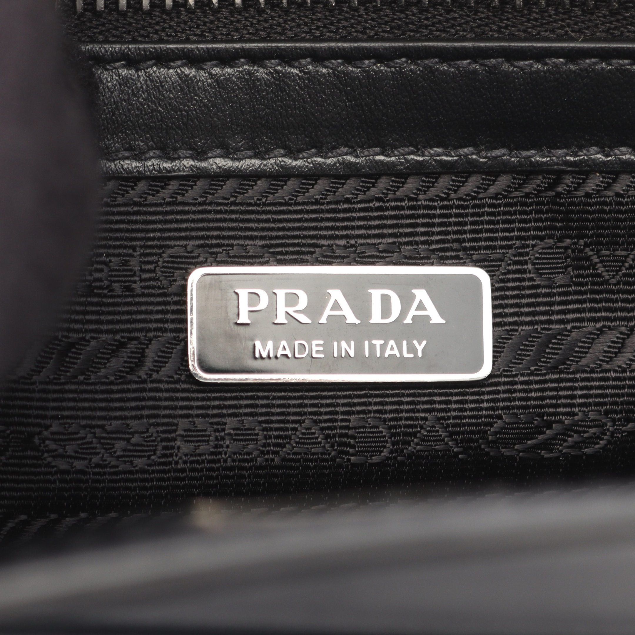 Prada Prada Soft Calf Triangle Logo Handbag Tote Bag Leather Black Size ONE SIZE - 4 Thumbnail