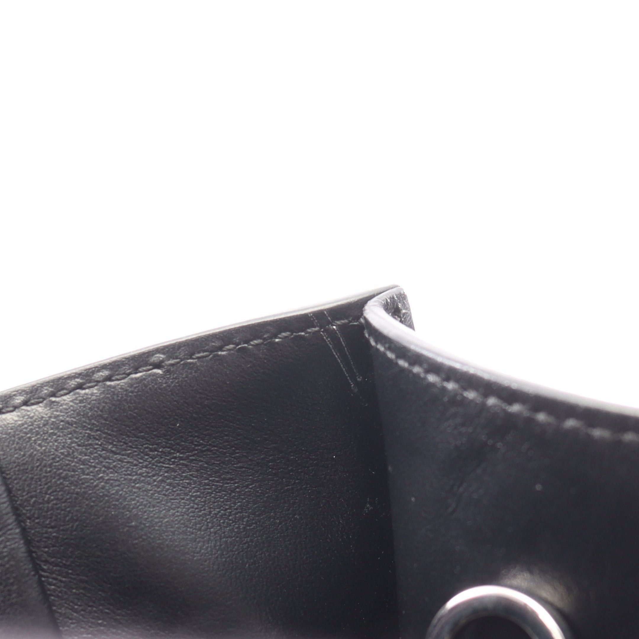 Prada Prada Soft Calf Triangle Logo Handbag Tote Bag Leather Black Size ONE SIZE - 6 Thumbnail