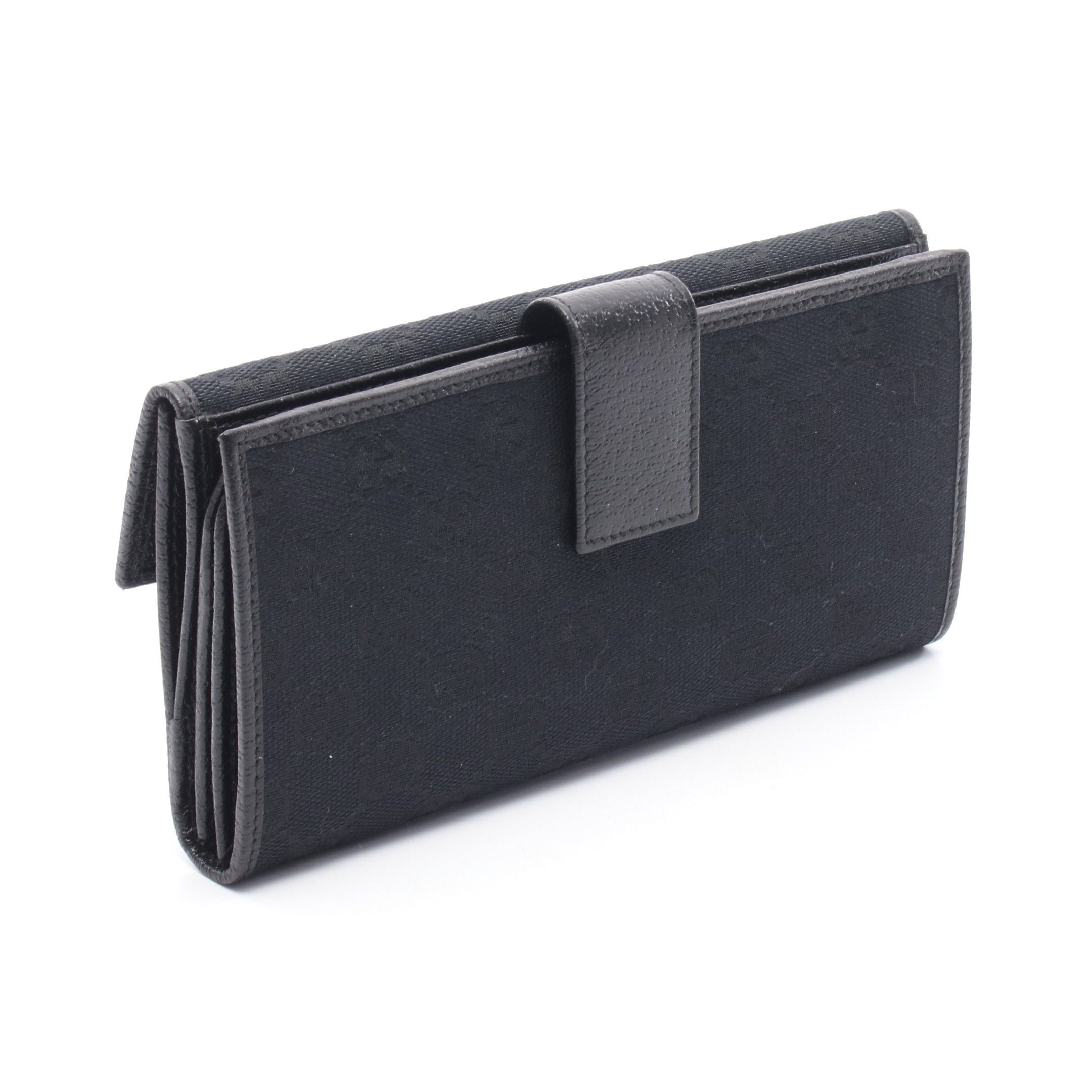 Gucci Gucci Gg Canvas Double Hook Wallet Leather Black Size ONE SIZE - 2 Thumbnail